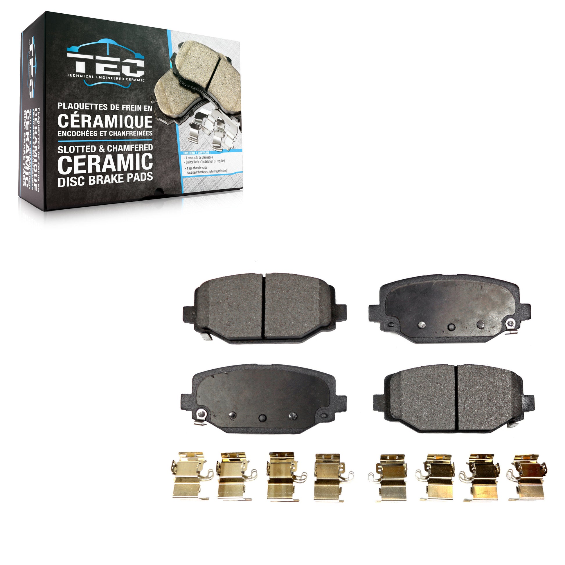TEC TEC-1596 Disc Brake Pad for 2012-2020 Dodge Grand Caravan, Dodge Journey, Chrysler Town & Country - Rear