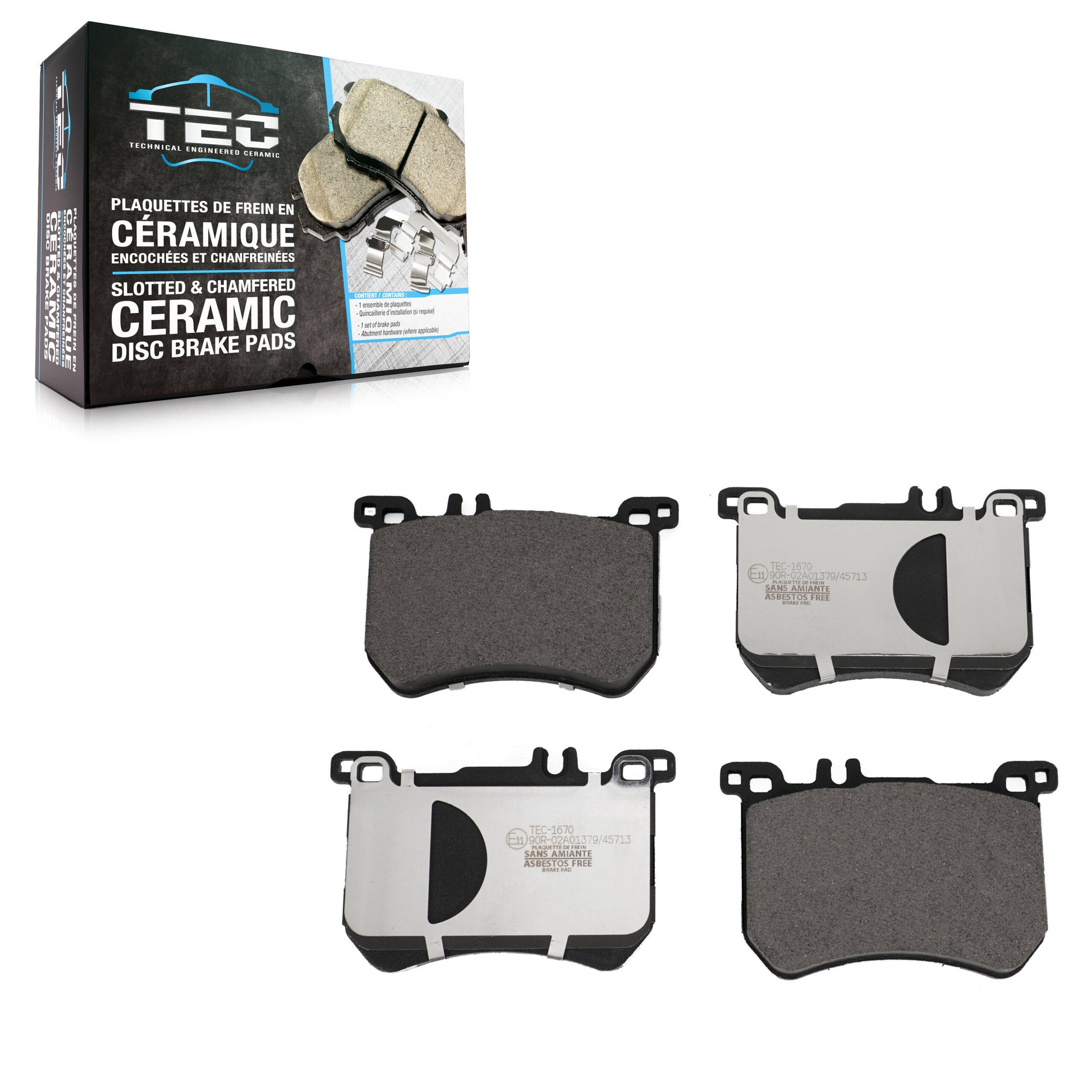 TEC TEC-1670 Disc Brake Pad for 2013-2020 Mercedes-Benz SL450, Mercedes-Benz SL400, Mercedes-Benz SL550 - Front