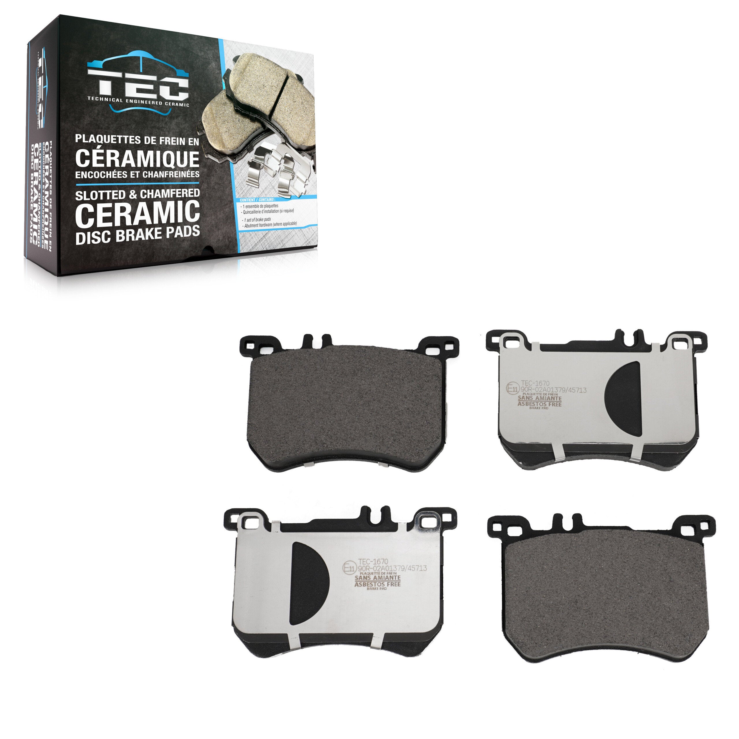 TEC TEC-1670 Disc Brake Pad for 2013-2020 Mercedes-Benz SL450, Mercedes-Benz SL400, Mercedes-Benz SL550 - Front
