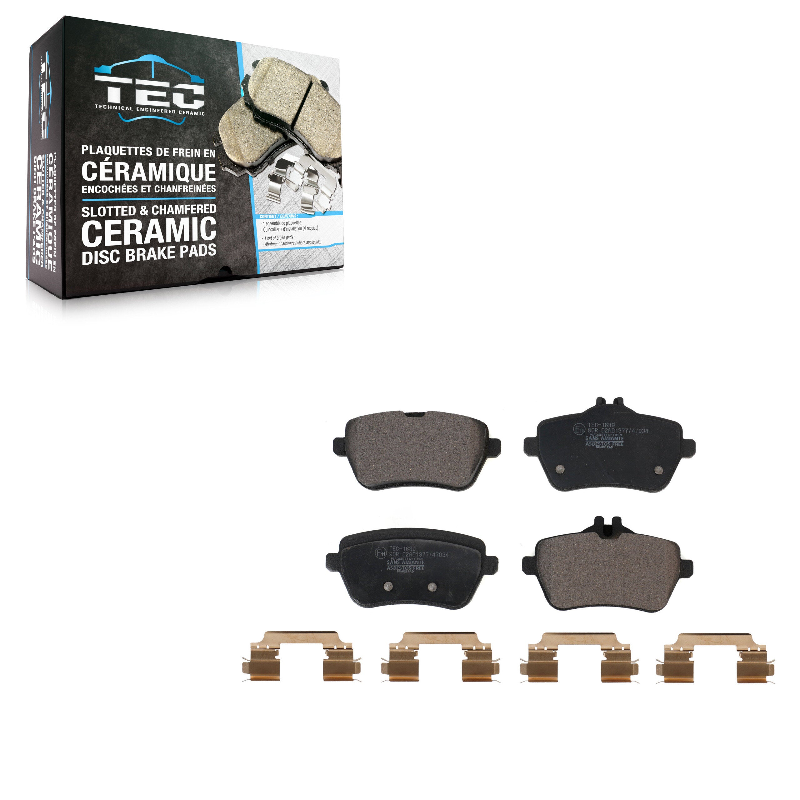 TEC TEC-1689 Disc Brake Pad for 2013-2021 Mercedes-Benz Maybach S560, Mercedes-Benz S450, Mercedes-Benz S560 - Rear