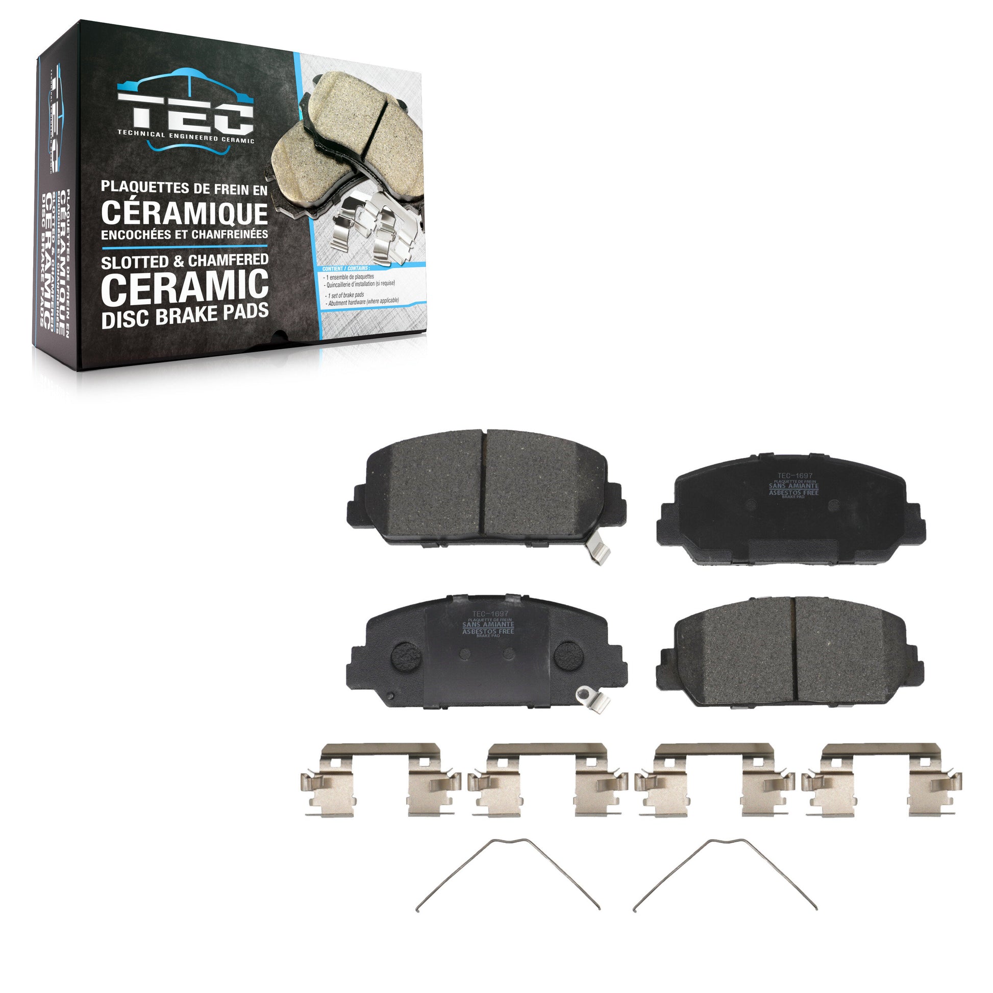 TEC TEC-1697 Disc Brake Pad for 2013-2022 Honda Accord, Honda Civic, Acura ILX - Front