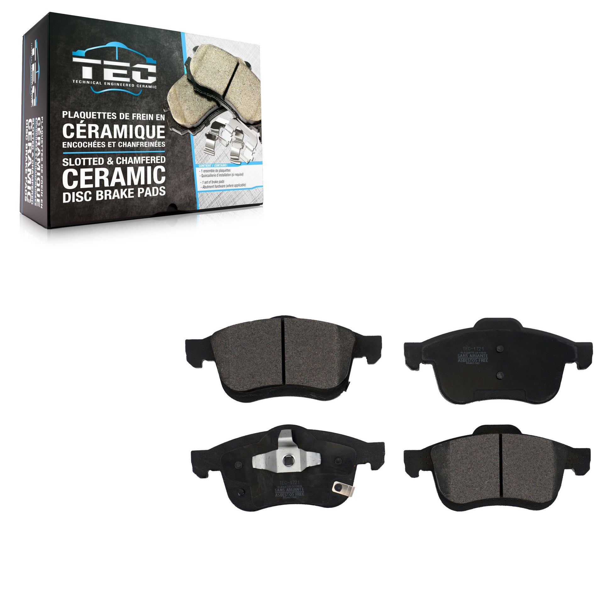 TEC TEC-1721 Disc Brake Pad for 2014-2021 Ram ProMaster City, Fiat 500L - Front