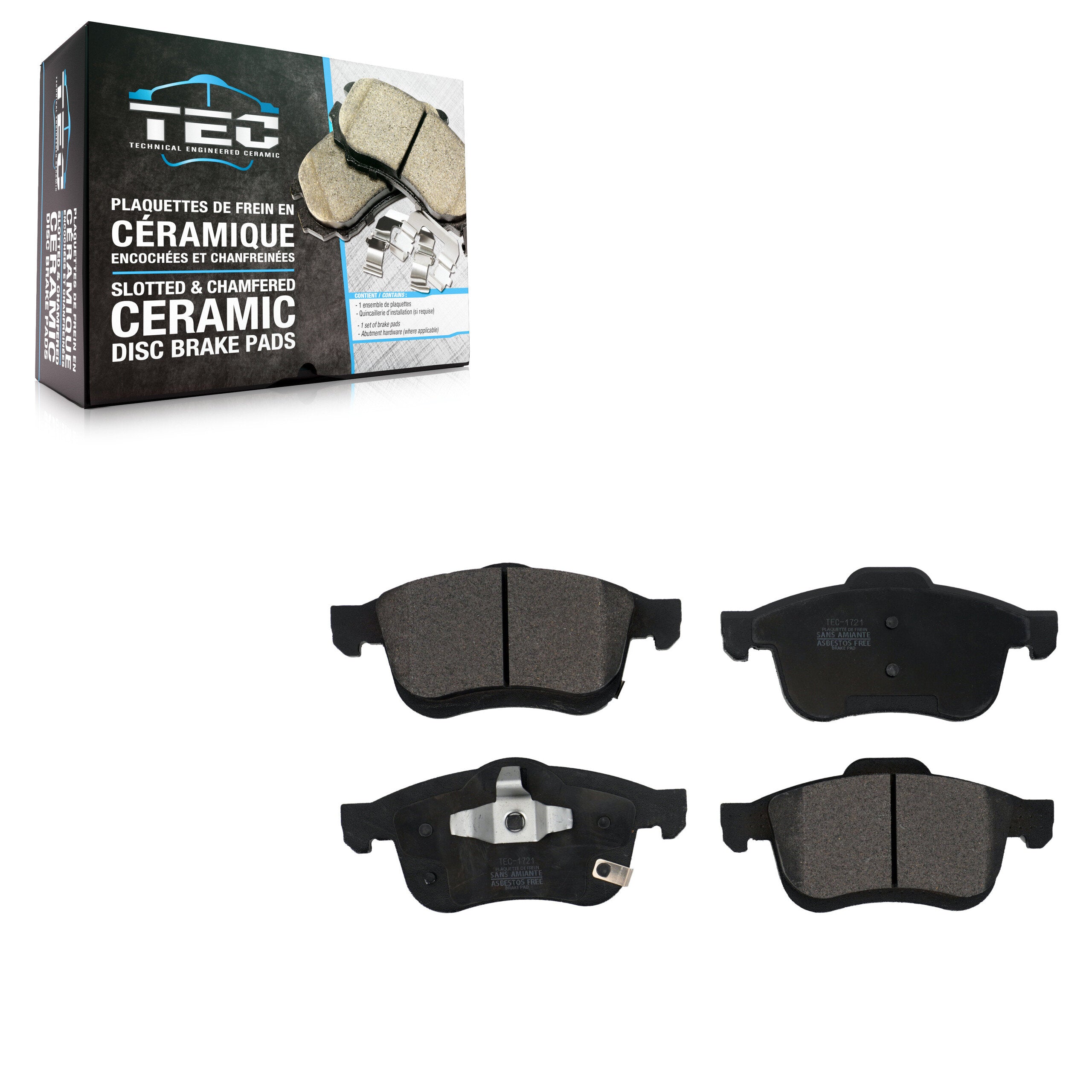 TEC TEC-1721 Disc Brake Pad for 2014-2021 Ram ProMaster City, Fiat 500L - Front