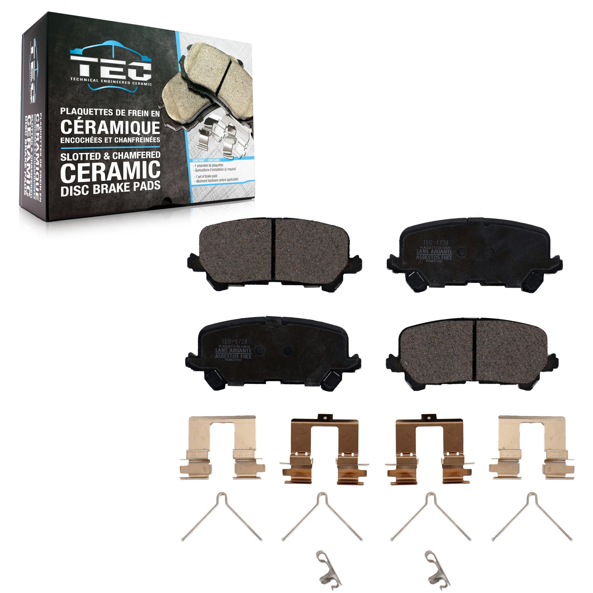 TEC TEC-1724 Disc Brake Pad for 2014-2025 Honda Passport, Honda Ridgeline, Honda Pilot - Rear