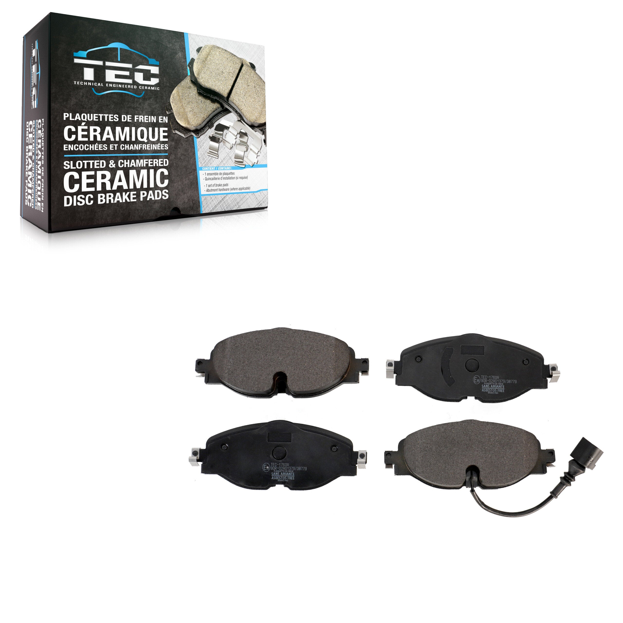 TEC TEC-1760A Disc Brake Pad for 2015-2025 Volkswagen Jetta, Volkswagen Taos, Volkswagen Golf - Front