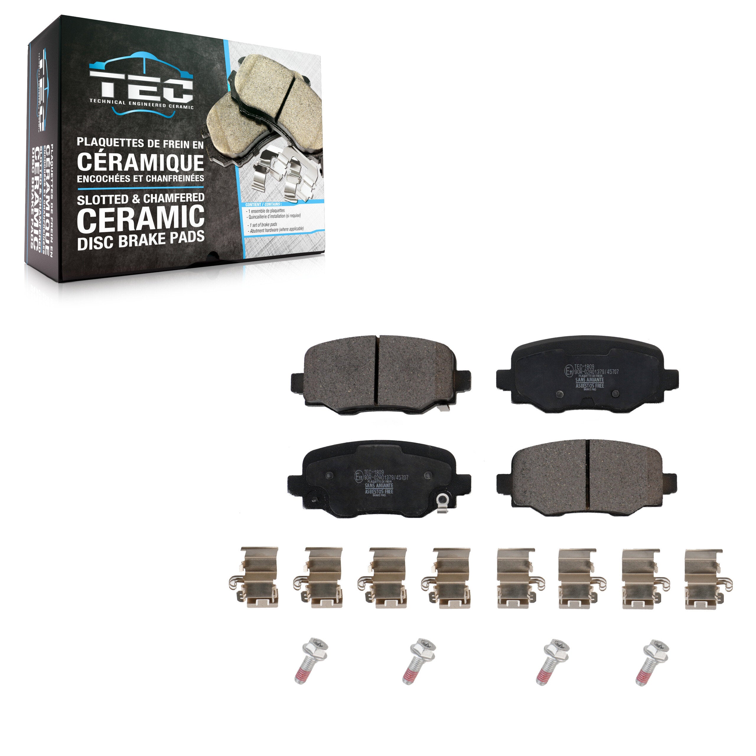 TEC TEC-1809 Disc Brake Pad for 2015-2024 Dodge Hornet, Fiat 500X, Jeep Renegade - Rear