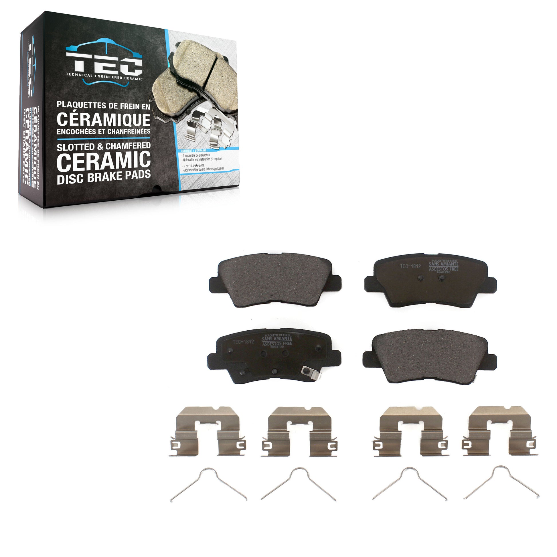 TEC TEC-1812 Disc Brake Pad for 2014-2025 Kia Soul, Hyundai Venue, Kia Rio - Rear