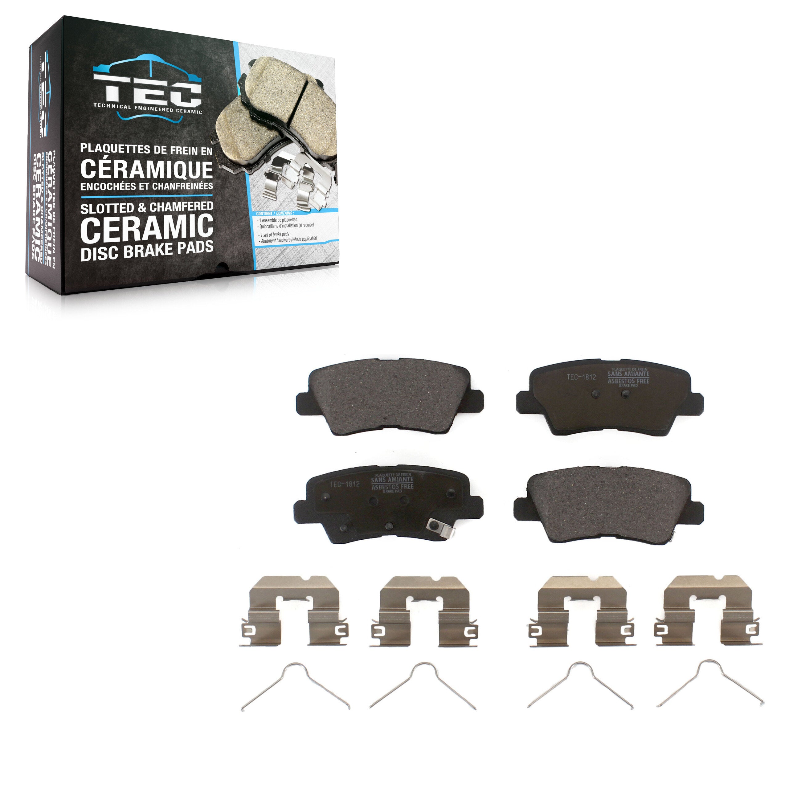 TEC TEC-1812 Disc Brake Pad for 2014-2025 Kia Soul, Hyundai Venue, Kia Rio - Rear