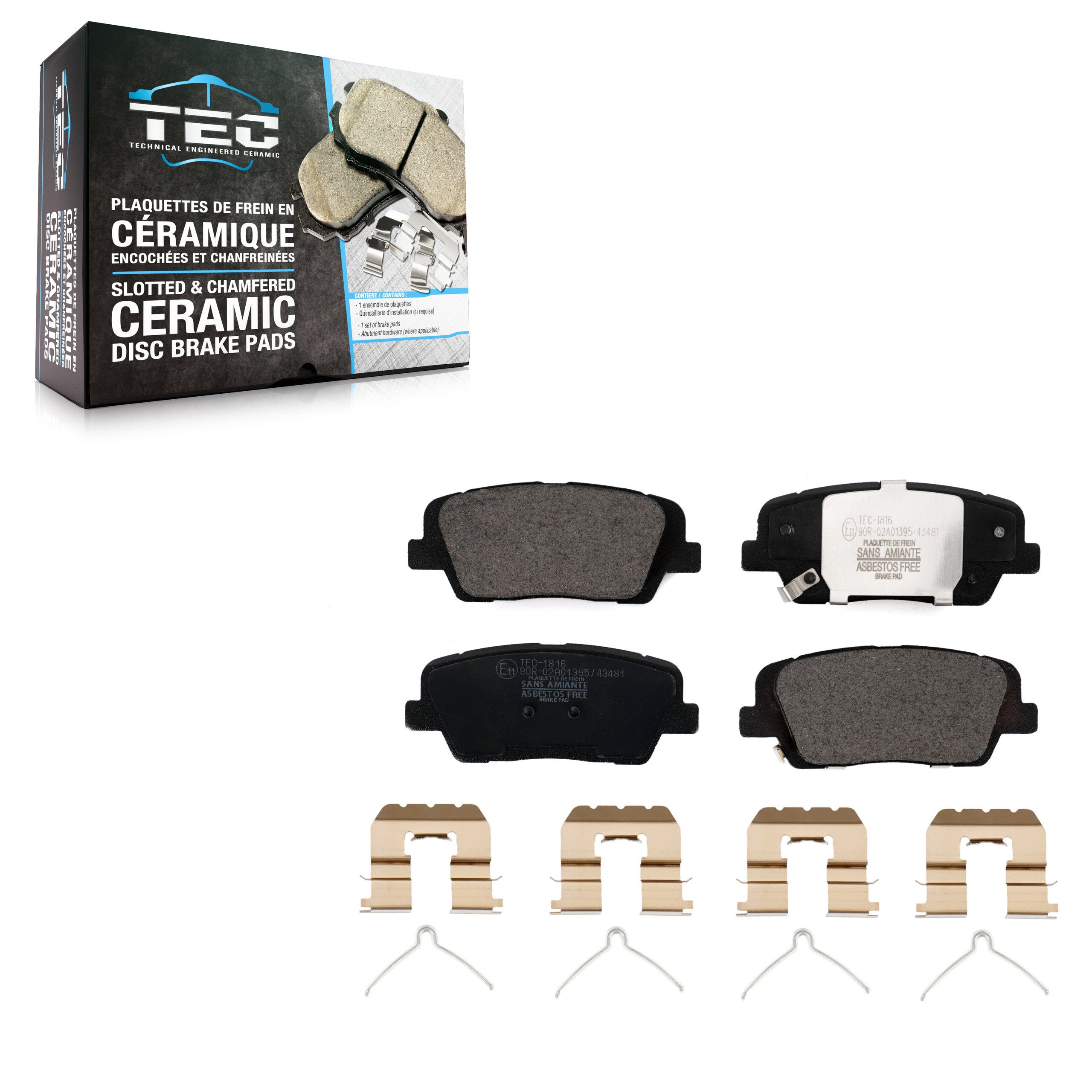TEC TEC-1816 Disc Brake Pad for 2014-2023 Kia Stinger, Genesis G70, Genesis G80 - Rear