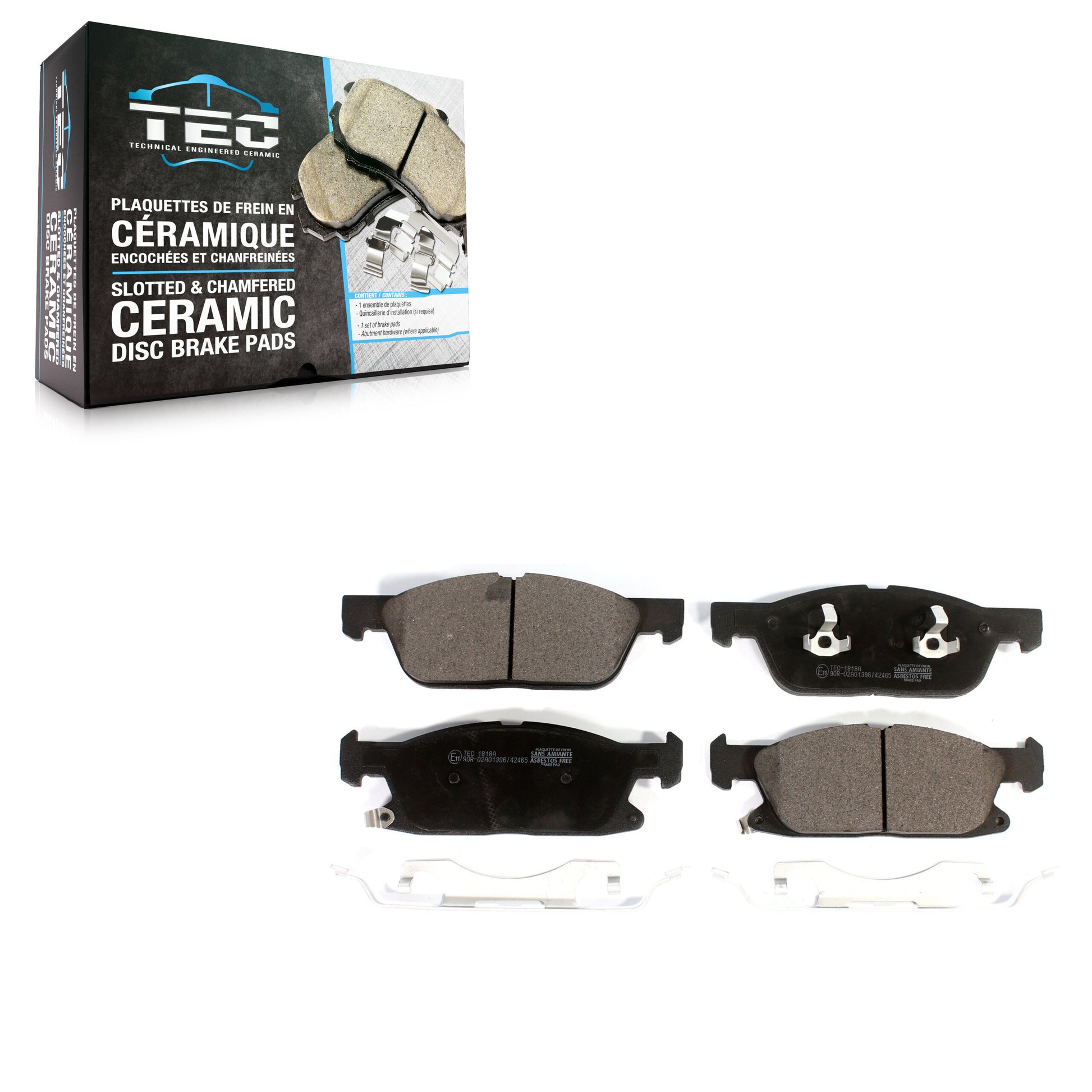 TEC TEC-1818A Disc Brake Pad for 2017-2020 Ford Fusion, Lincoln Continental, Lincoln MKZ - Front