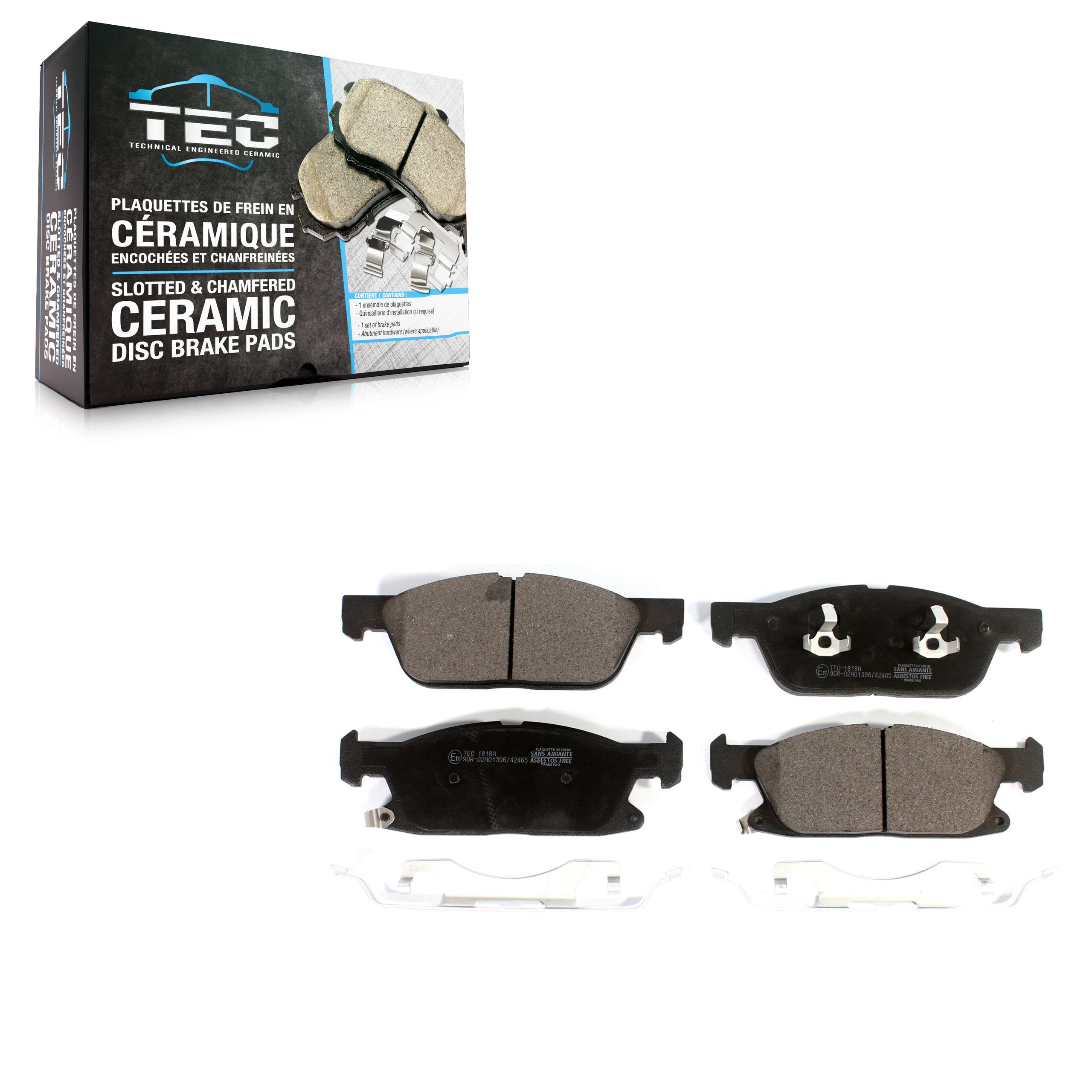 TEC TEC-1818A Disc Brake Pad for 2017-2020 Ford Fusion, Lincoln Continental, Lincoln MKZ - Front