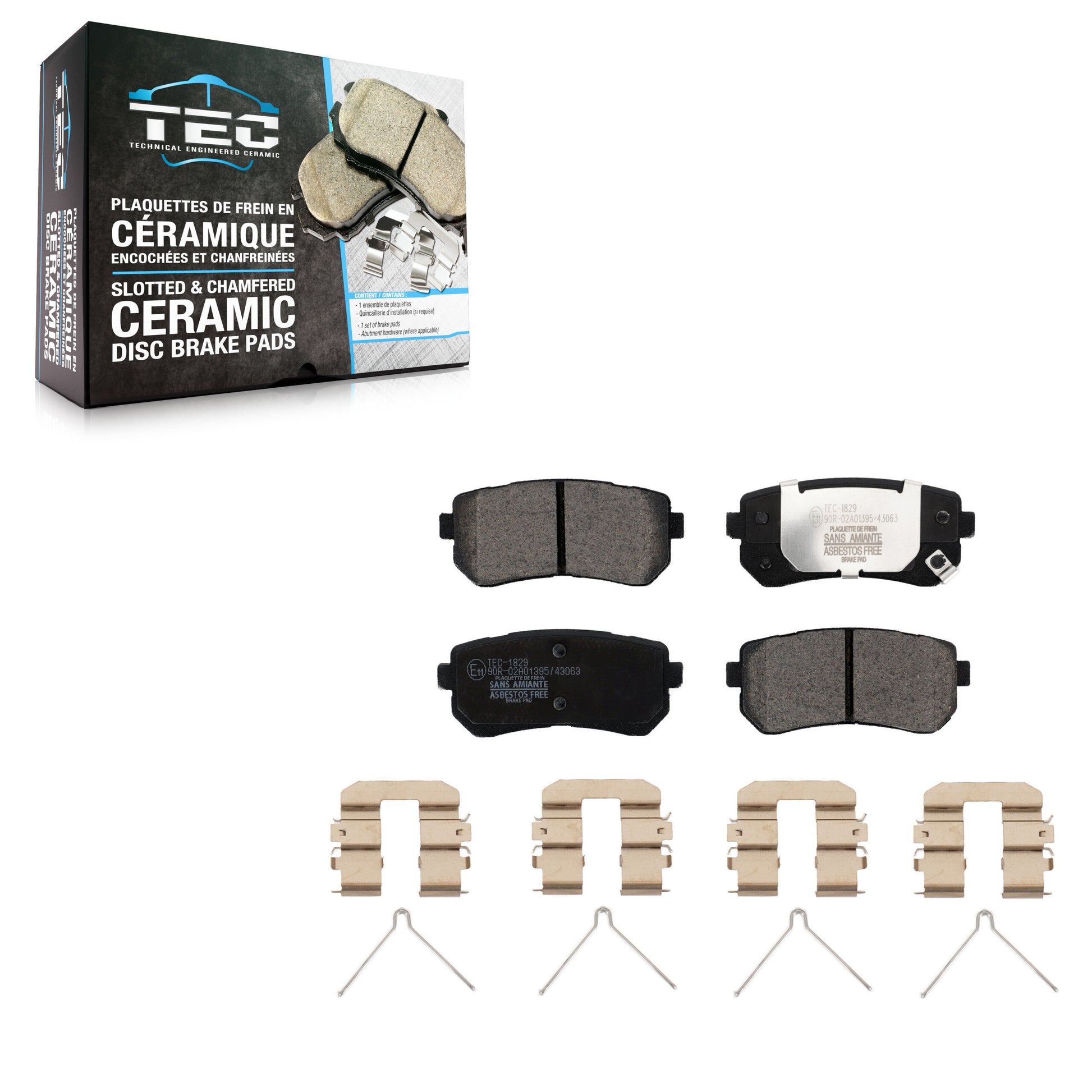 TEC TEC-1829 Disc Brake Pad for 2016-2020 Hyundai Sonata, Kia Optima - Rear