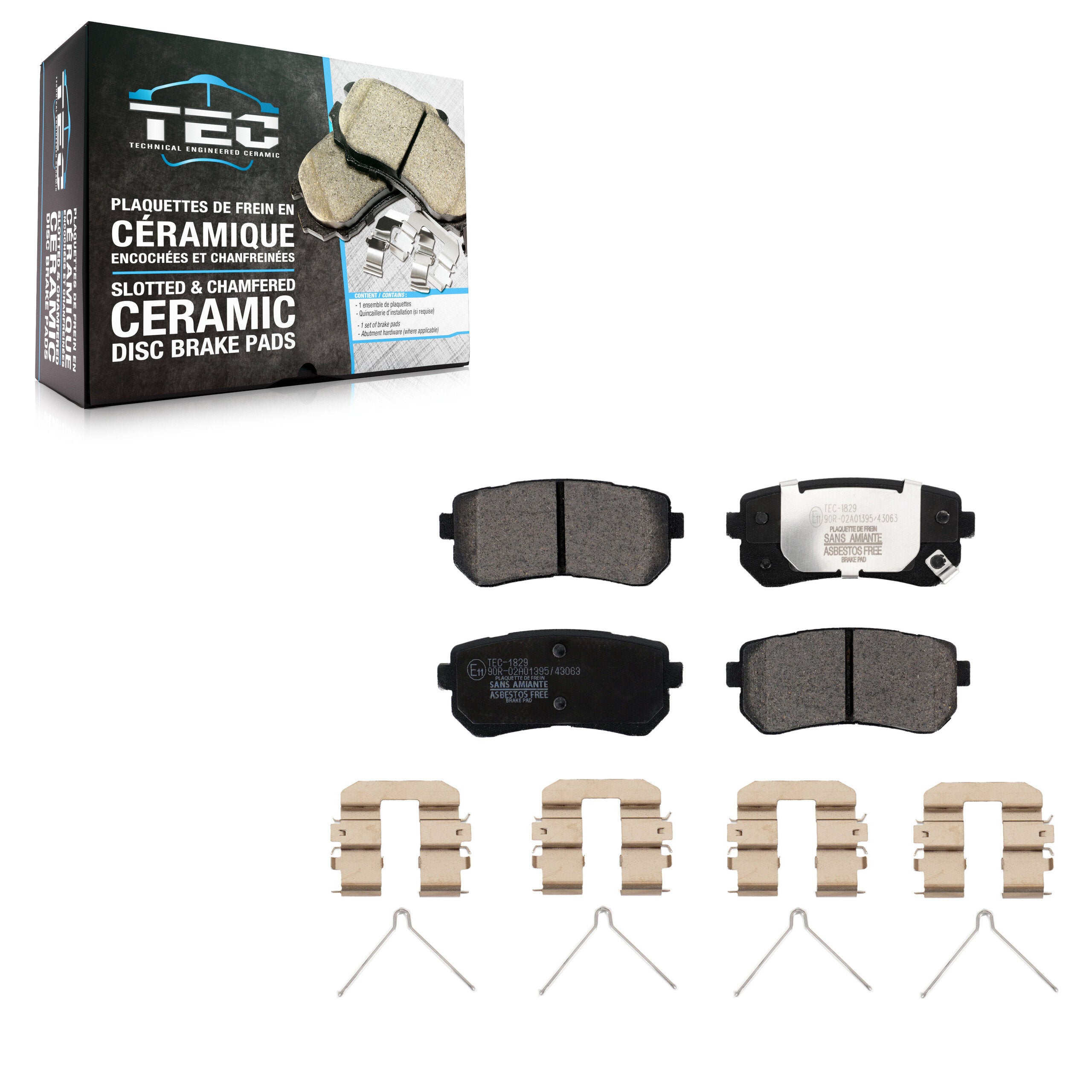 TEC TEC-1829 Disc Brake Pad for 2016-2020 Hyundai Sonata, Kia Optima - Rear