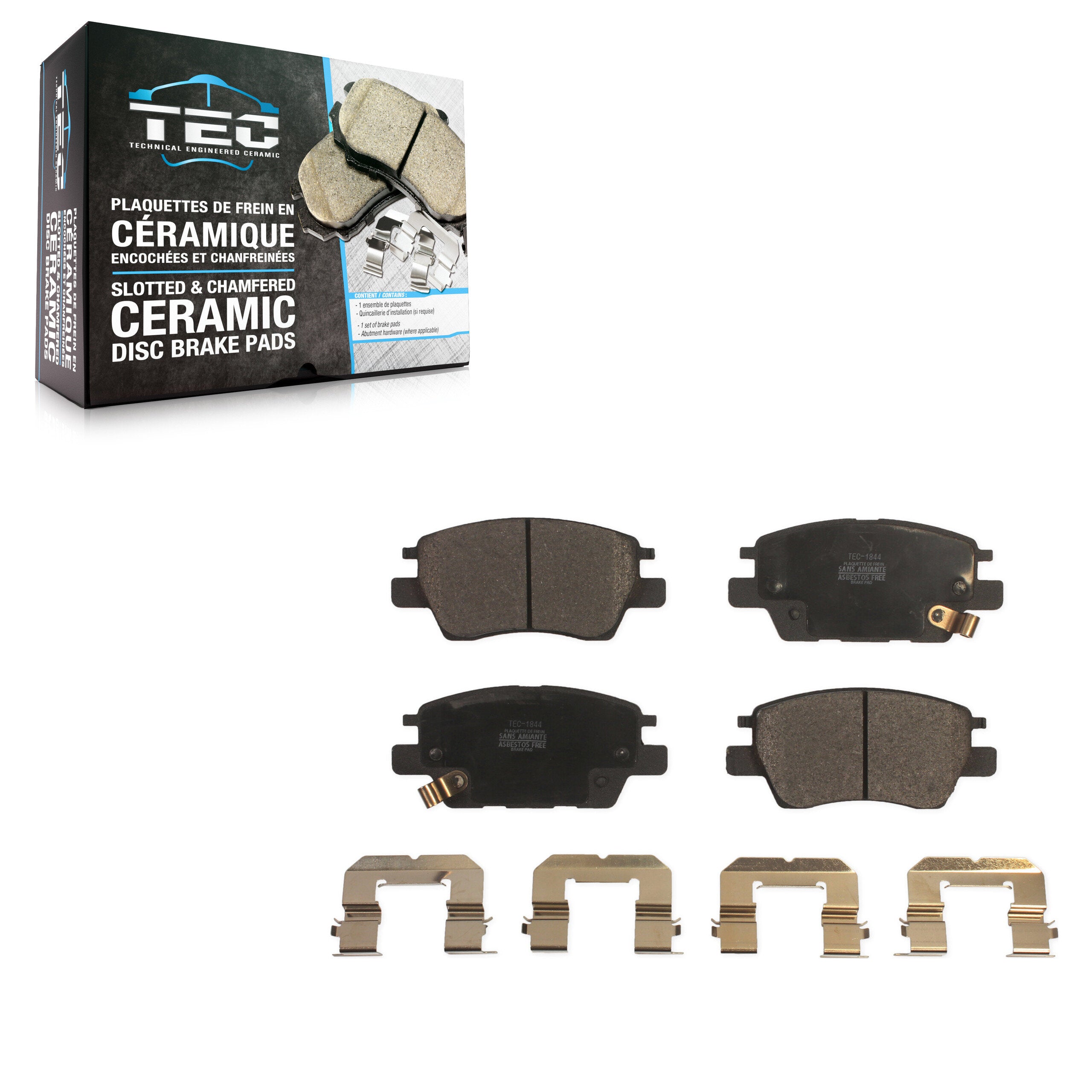 TEC TEC-1844 Disc Brake Pad for 2016-2023 Chevrolet Bolt EUV, Chevrolet Bolt EV, Chevrolet Cruze - Front