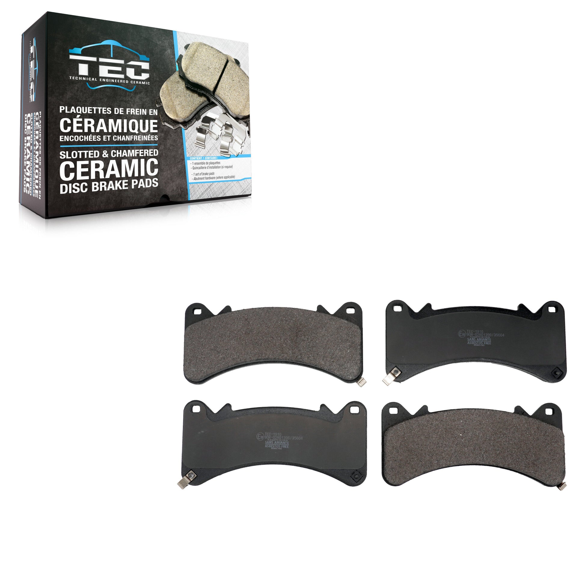 TEC TEC-1910 Disc Brake Pad for 2014-2022 Chevrolet Silverado 1500 LTD, GMC Sierra 1500 Limited, Chevrolet Silverado 1500 LD - Front
