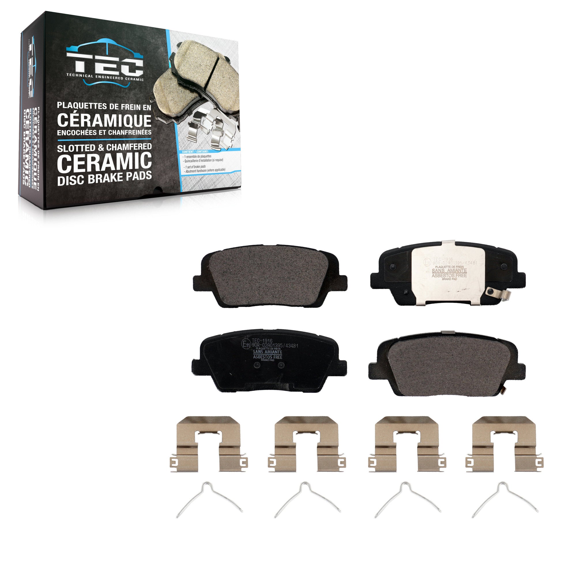 TEC TEC-1916 Disc Brake Pad for 2016-2020 Hyundai Santa Fe, Hyundai Santa Fe Sport, Hyundai Santa Fe XL - Rear
