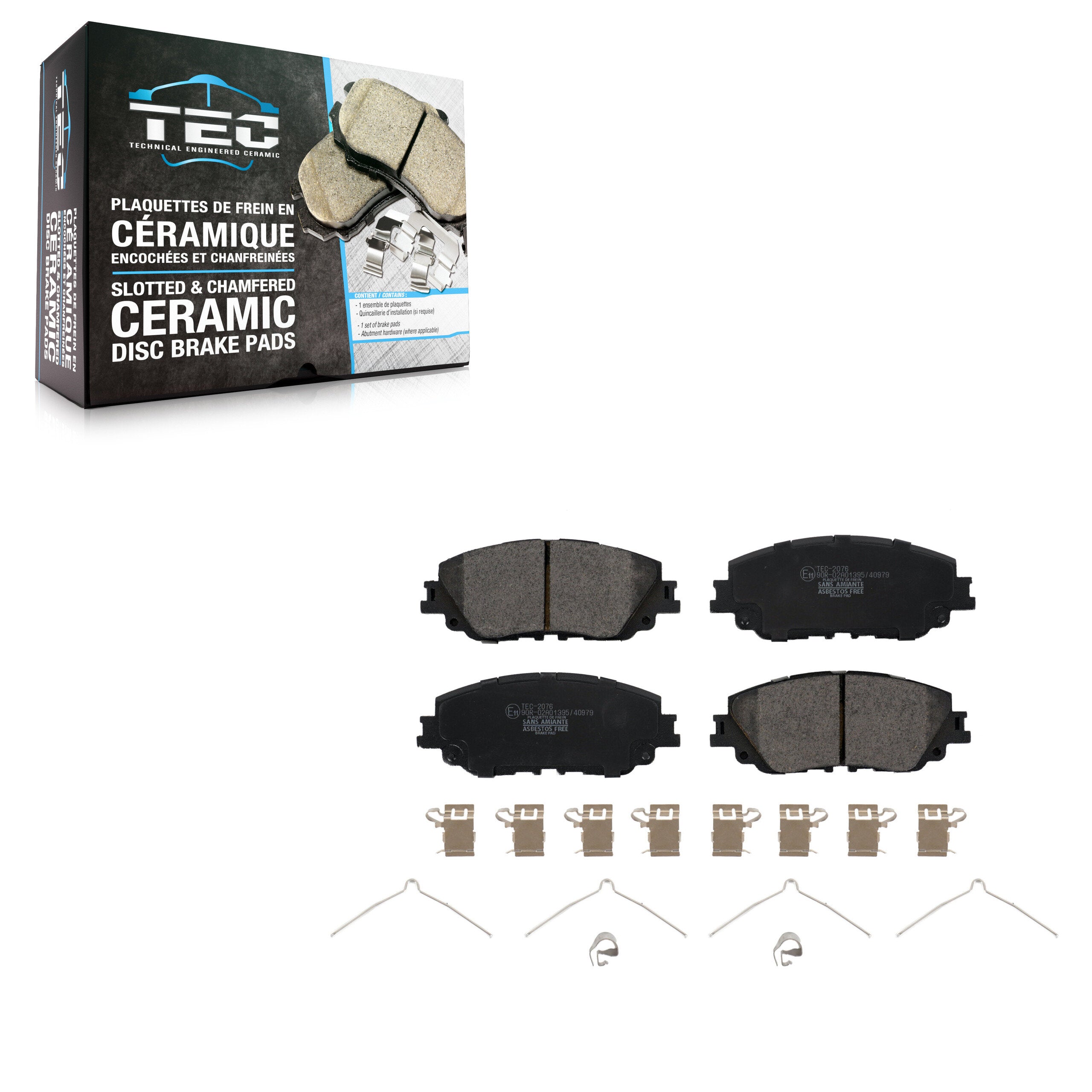 TEC TEC-2076 Disc Brake Pad for 2018-2025 Toyota Camry, Toyota Prius, Toyota Prius Prime - Front