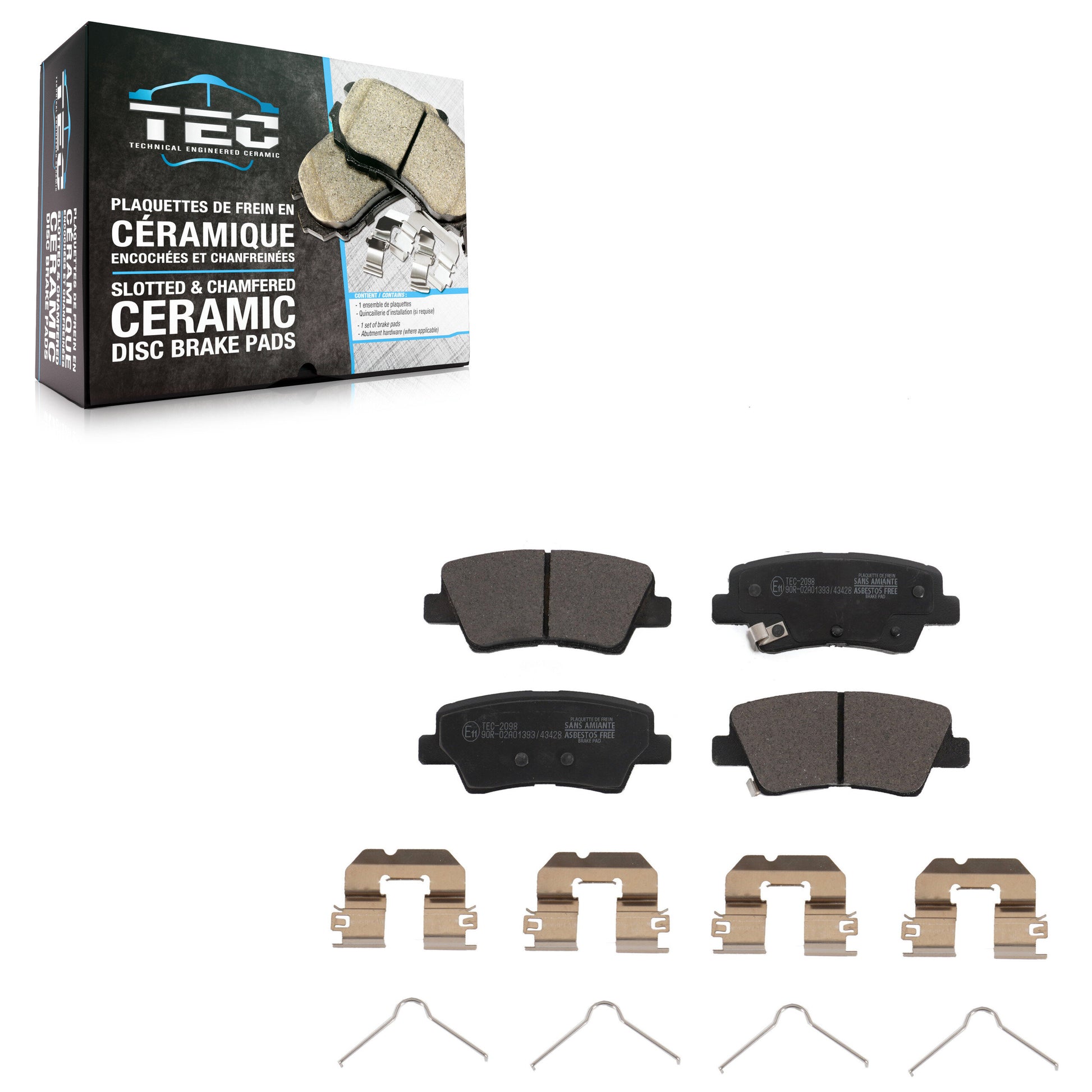 TEC TEC-2098 Disc Brake Pad for 2017-2023 Hyundai Nexo, Hyundai Tucson, Kia Cadenza - Rear