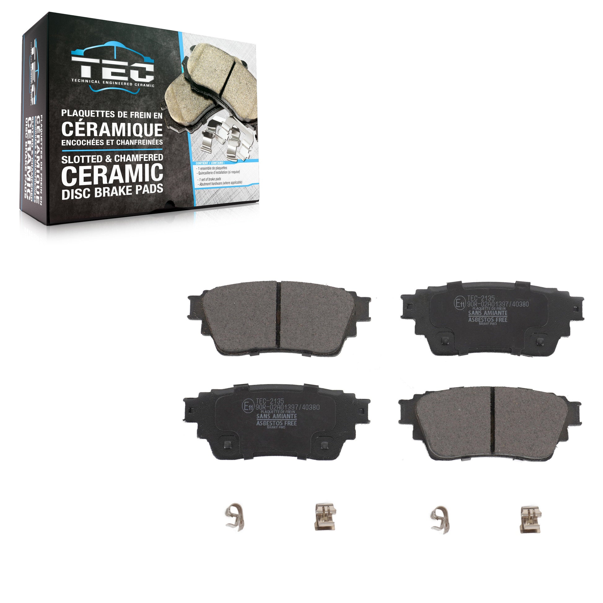 TEC TEC-2135 Disc Brake Pad for 2017-2025 Mitsubishi Eclipse Cross, Mitsubishi Outlander PHEV, Mitsubishi Outlander - Rear