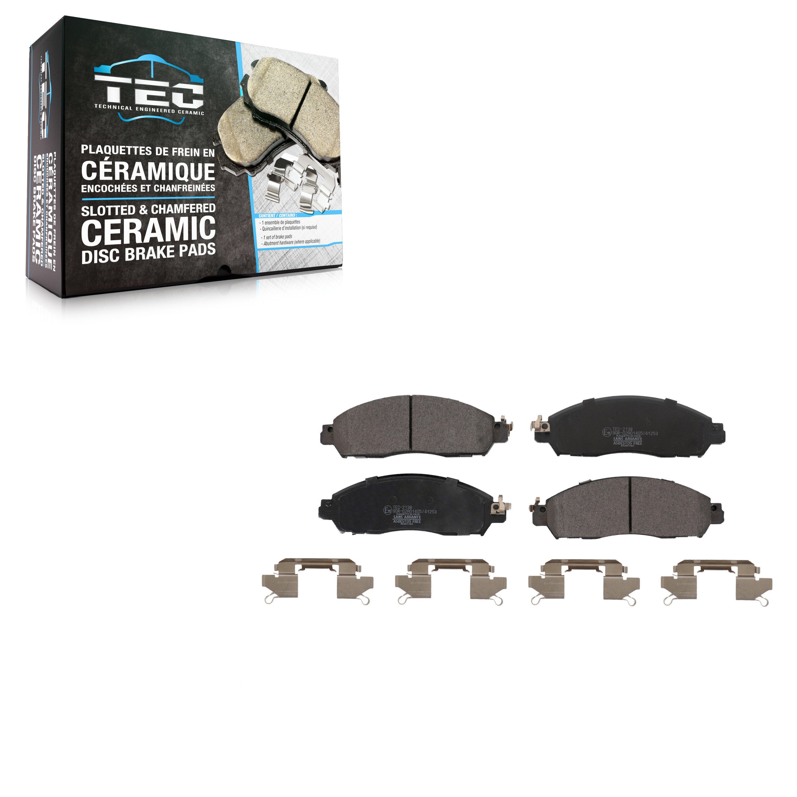 TEC TEC-2138 Disc Brake Pad for 2018-2023 Nissan NV200, Nissan LEAF - Front