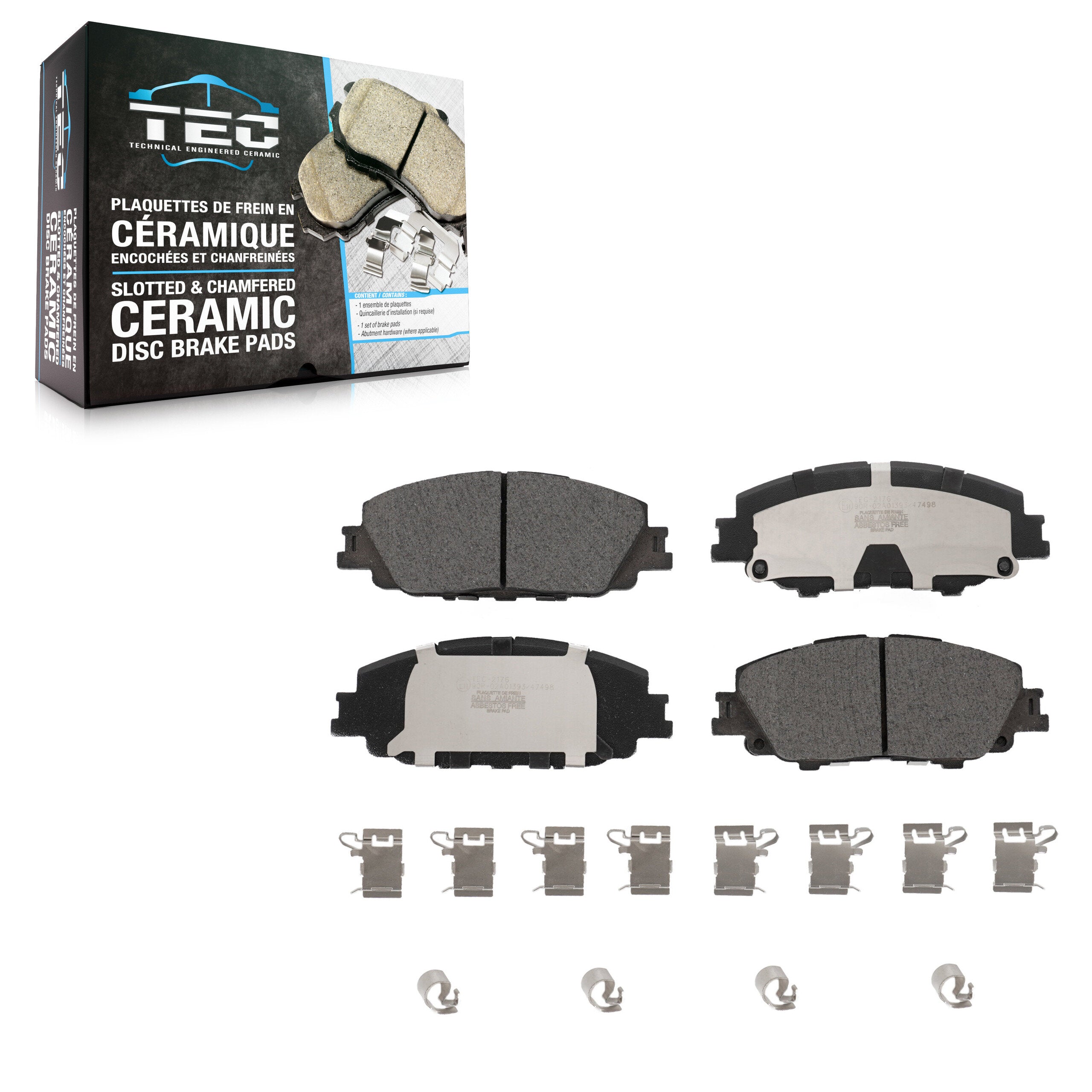 TEC TEC-2176 Disc Brake Pad for 2019-2025 Toyota Corolla, Toyota Prius, Toyota Prius Prime - Front