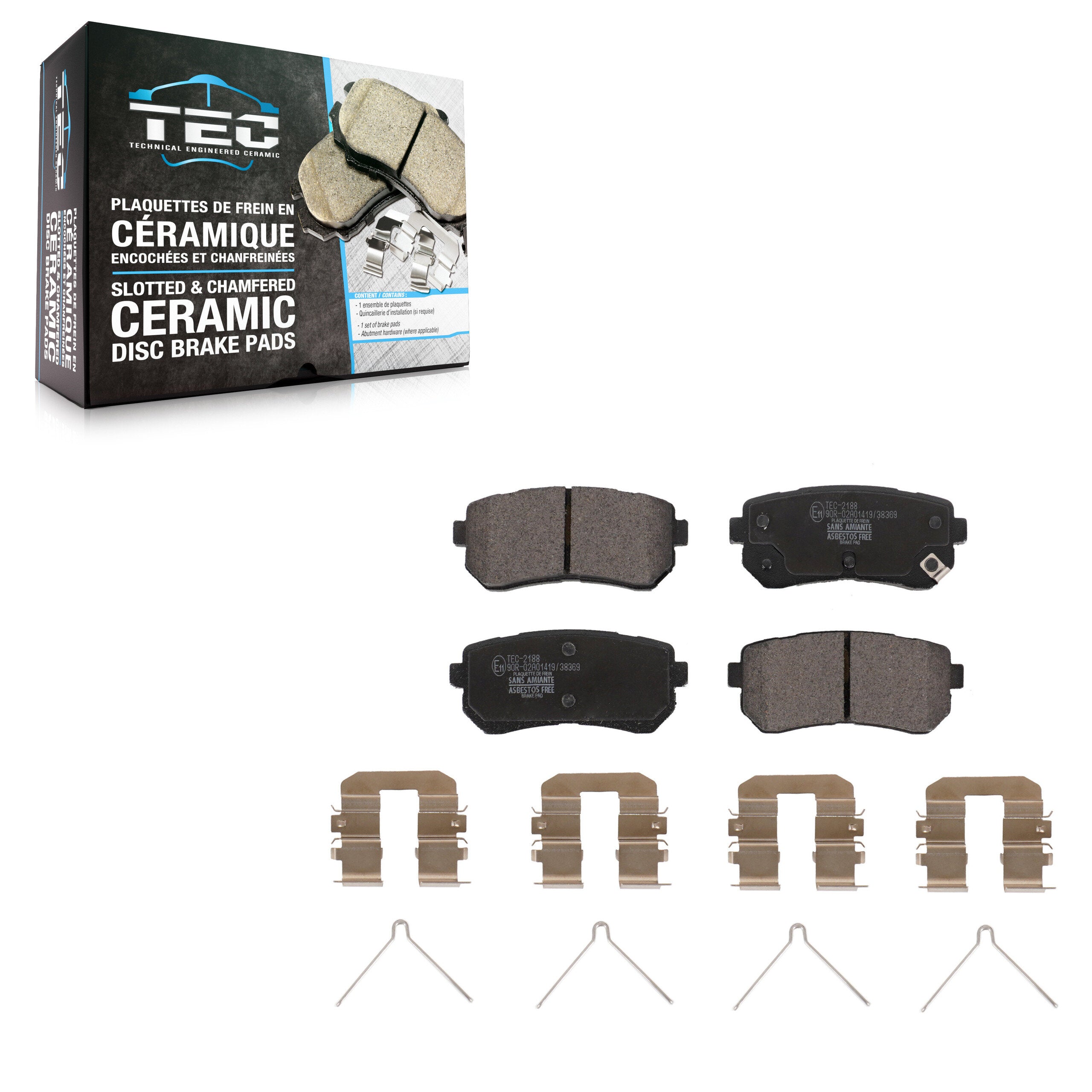 TEC TEC-2188 Disc Brake Pad for 2018-2025 Hyundai Kona, Kia Seltos - Rear