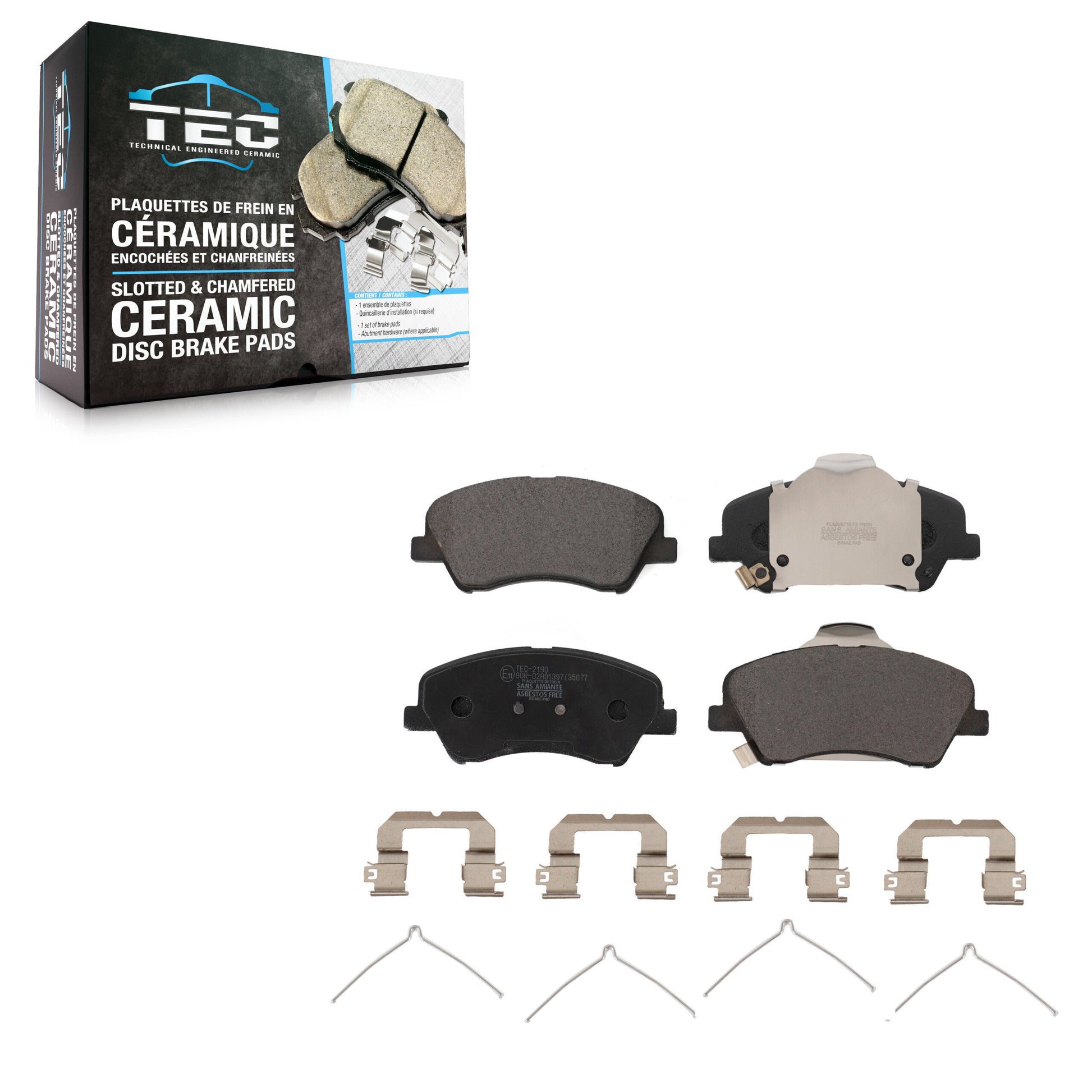 TEC TEC-2190 Disc Brake Pad for 2018-2023 Kia Rio, Hyundai Accent - Front
