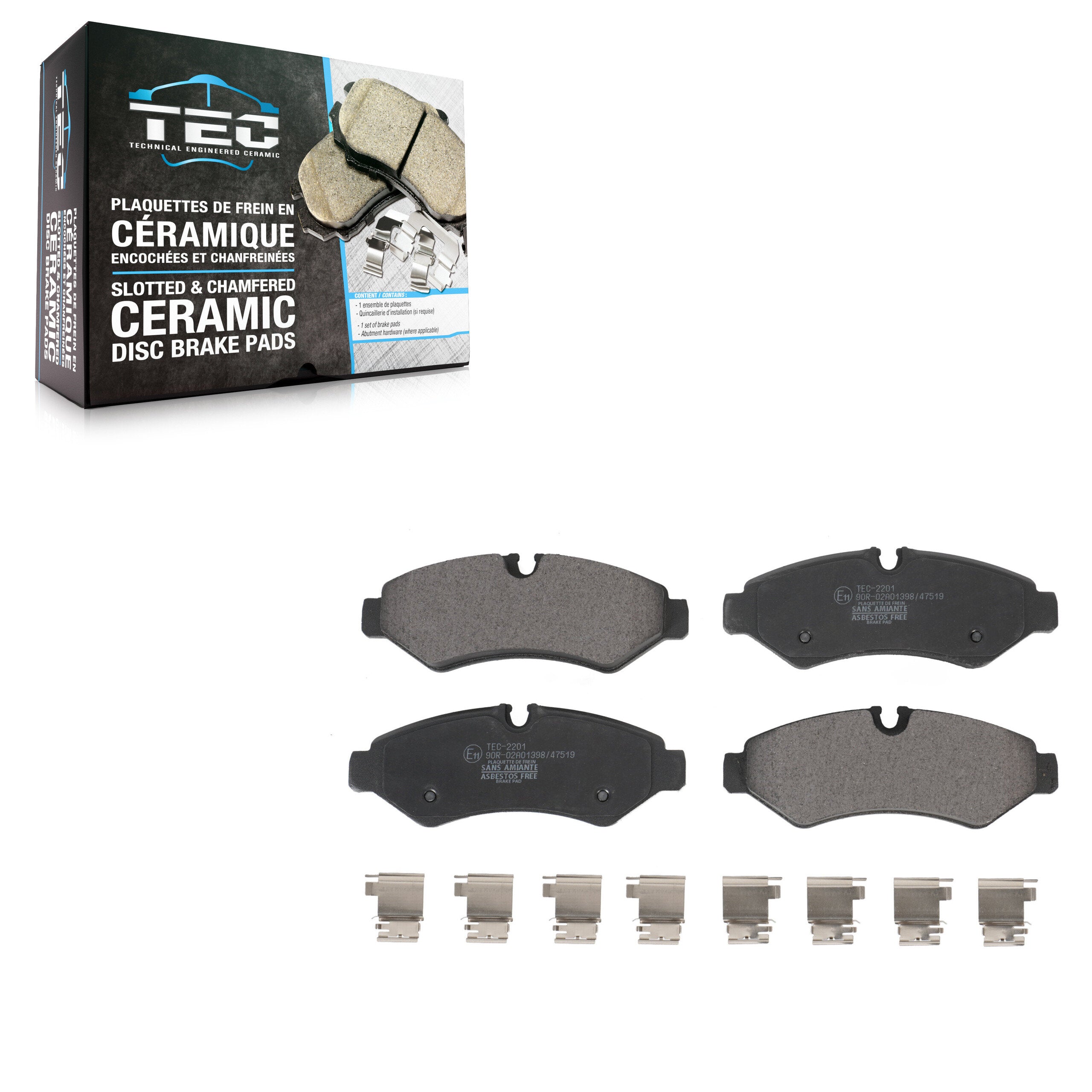 TEC TEC-2201 Disc Brake Pad for 2019-2024 Freightliner Sprinter 3500XD, Mercedes-Benz Sprinter 3500, Freightliner Sprinter 1500 - Rear