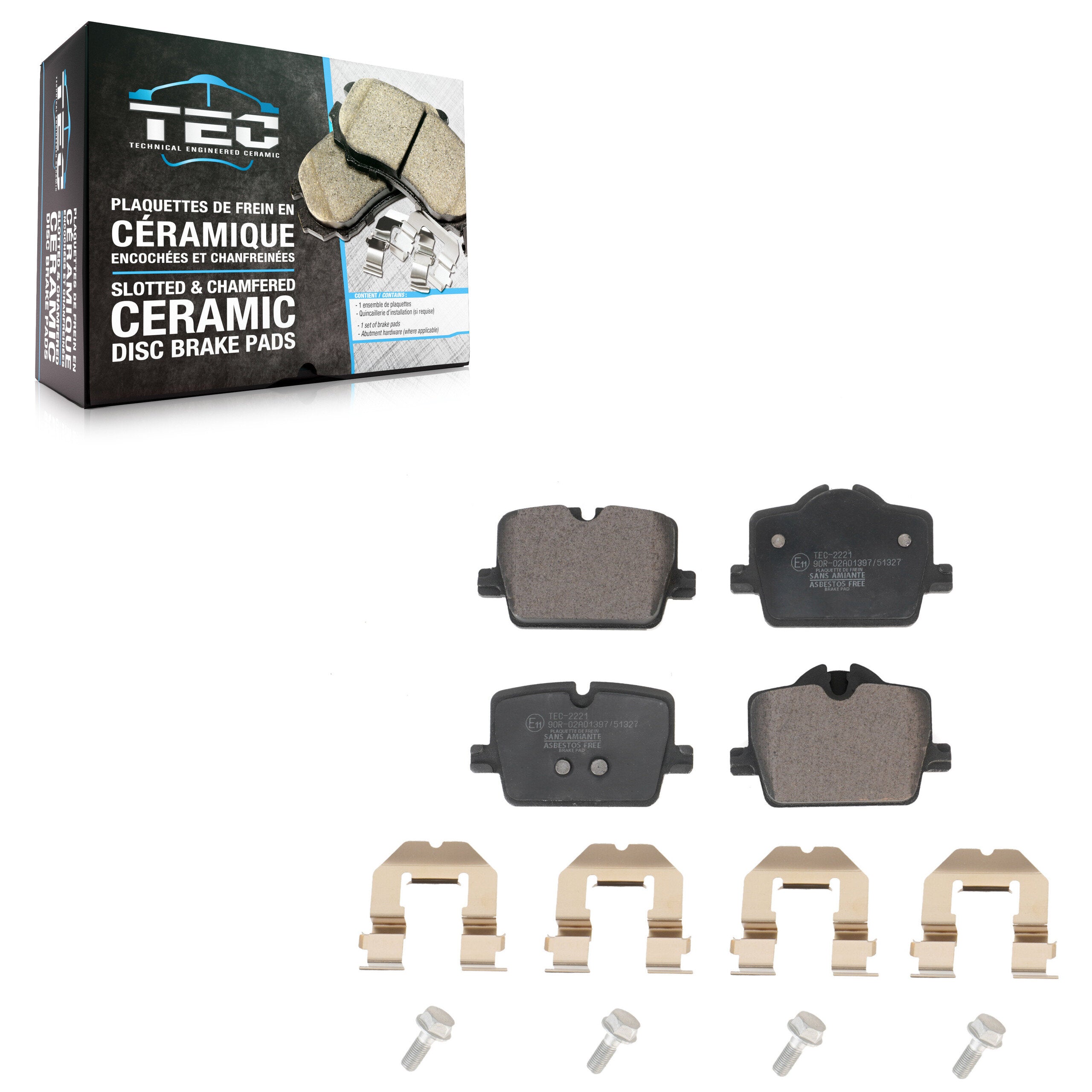 TEC TEC-2221 Disc Brake Pad for 2019-2024 BMW i4, Toyota GR Supra, BMW 230i - Rear
