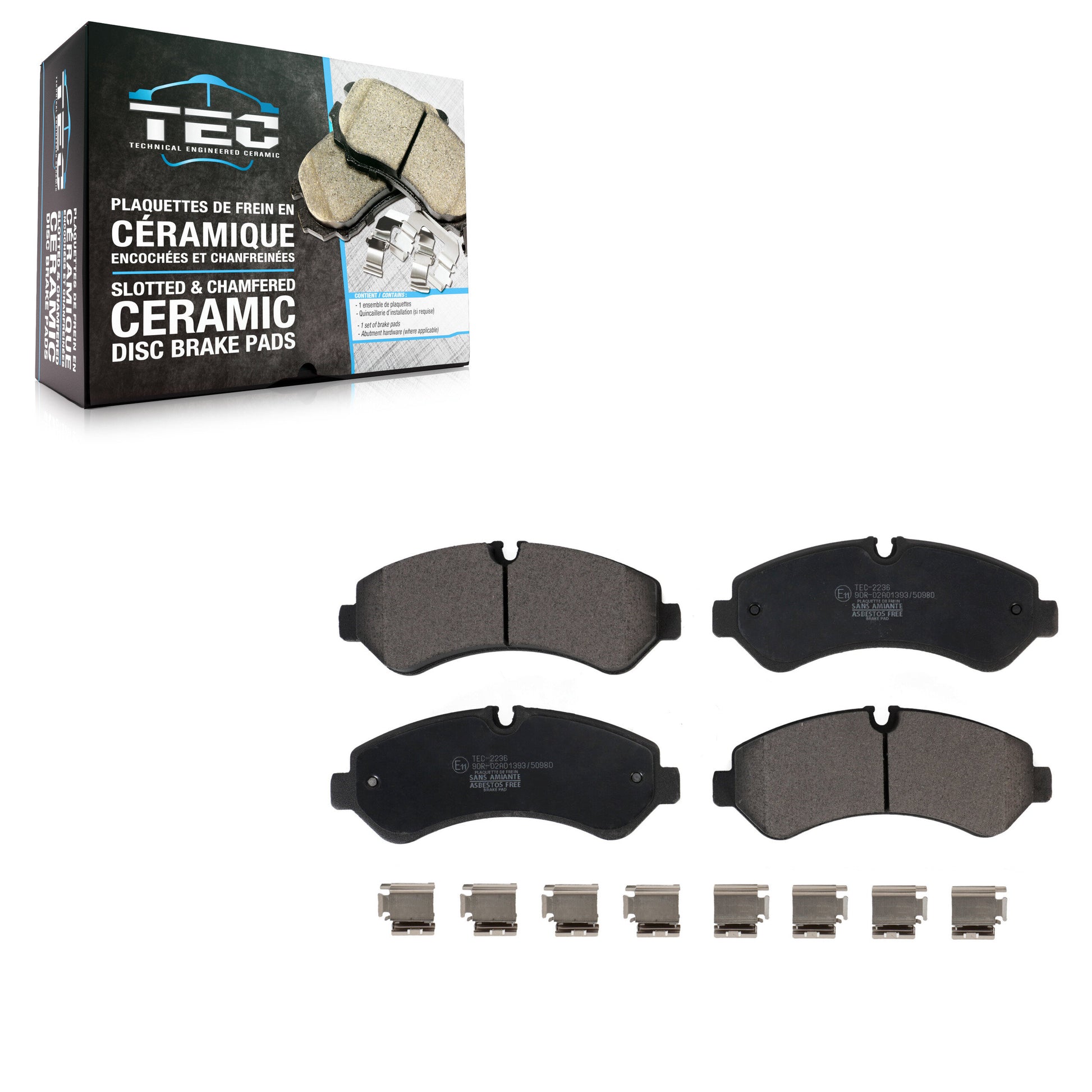 TEC TEC-2236 Disc Brake Pad for 2019-2023 Freightliner Sprinter 3500XD, Mercedes-Benz Sprinter 3500, Freightliner Sprinter 3500 - Rear