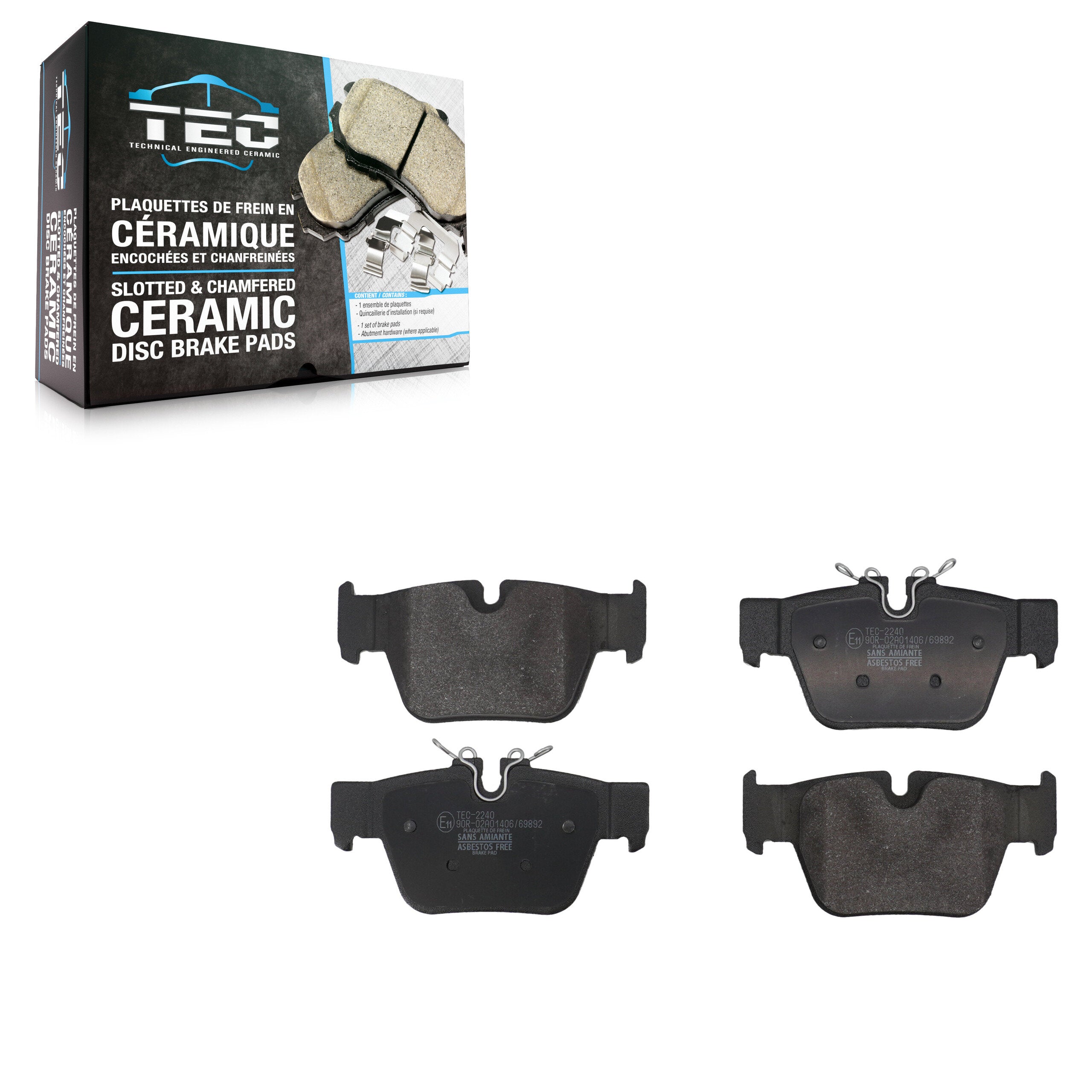 TEC TEC-2240 Disc Brake Pad for 2019-2023 BMW M235i xDrive Gran Coupe, Mini Cooper Clubman, Mini Cooper Countryman - Rear