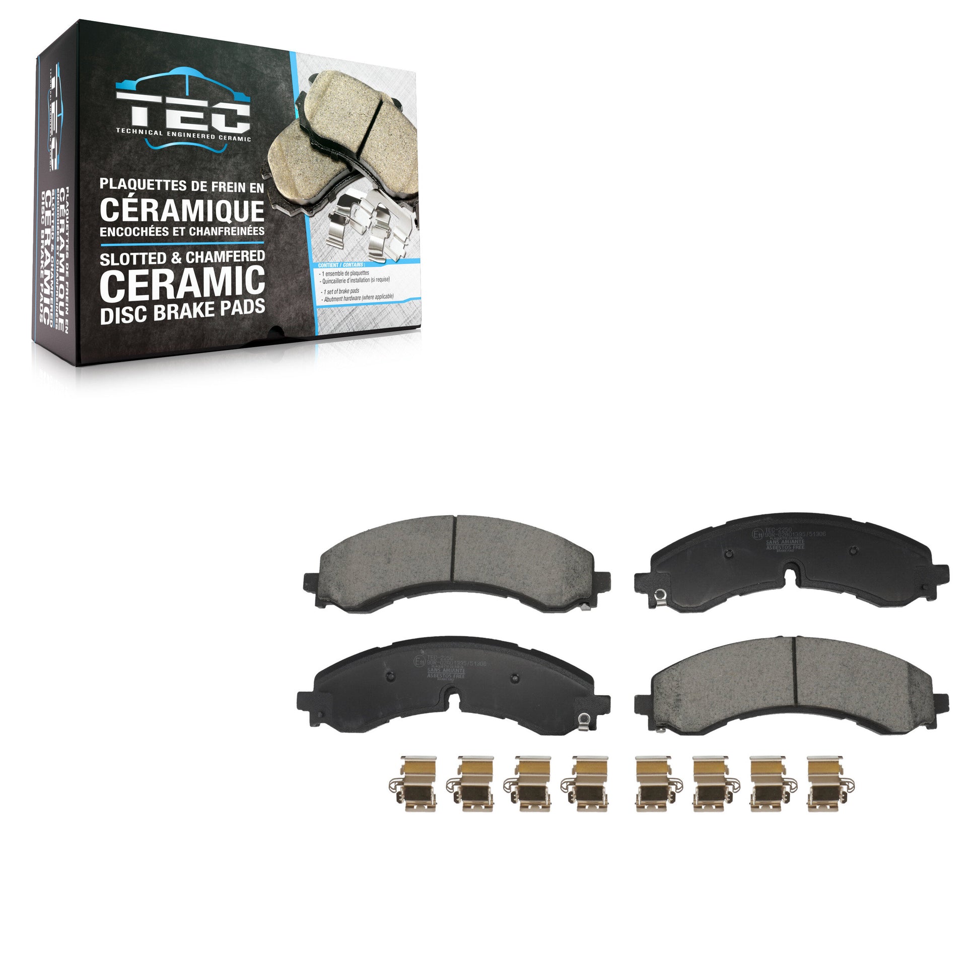 TEC TEC-2250 Disc Brake Pad for 2020-2024 Chevrolet Silverado EV, GMC Sierra EV, Chevrolet Silverado 3500 HD - Front, Rear