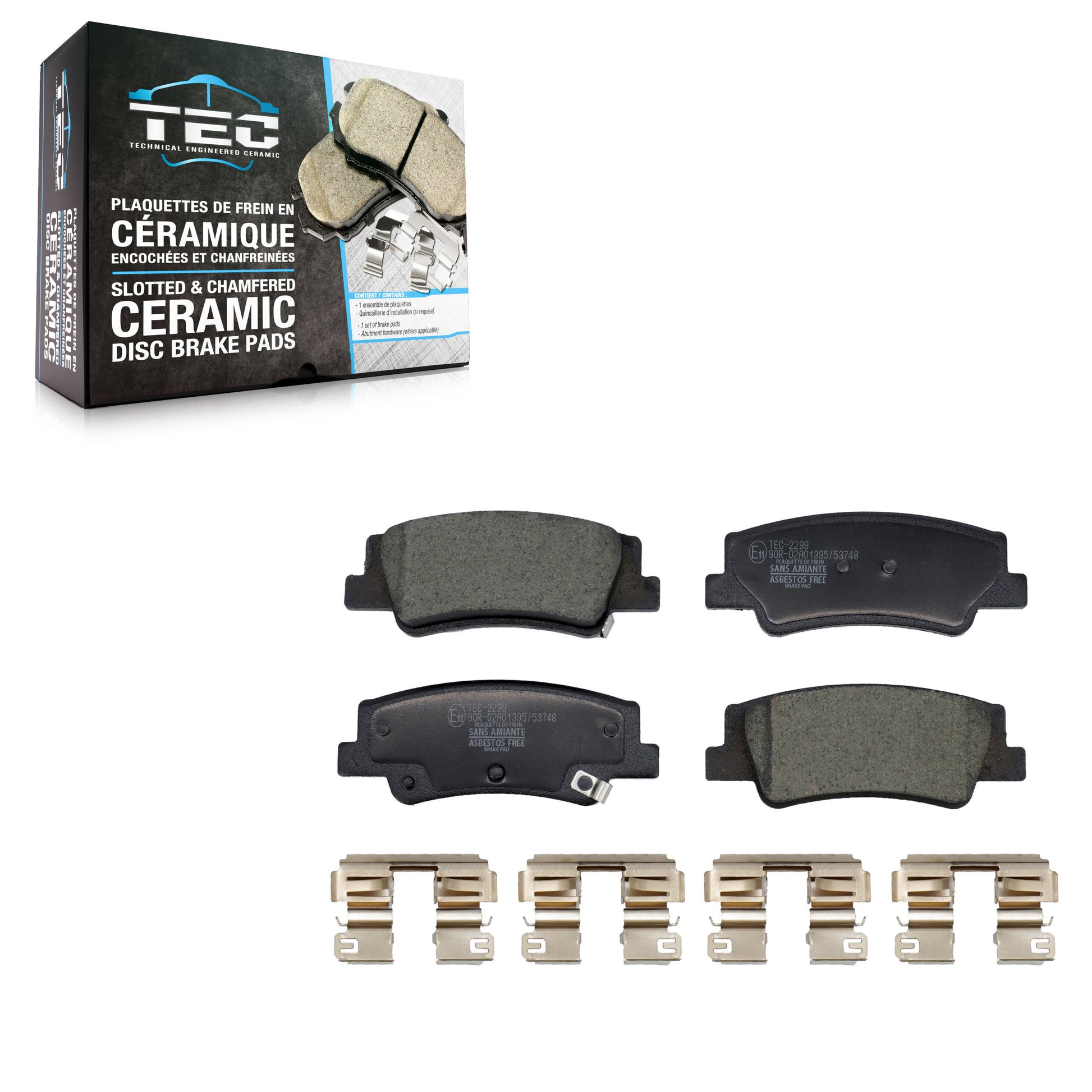 TEC TEC-2299 Disc Brake Pad for 2020-2025 Hyundai Sonata, Kia Niro EV, Kia Sportage - Rear
