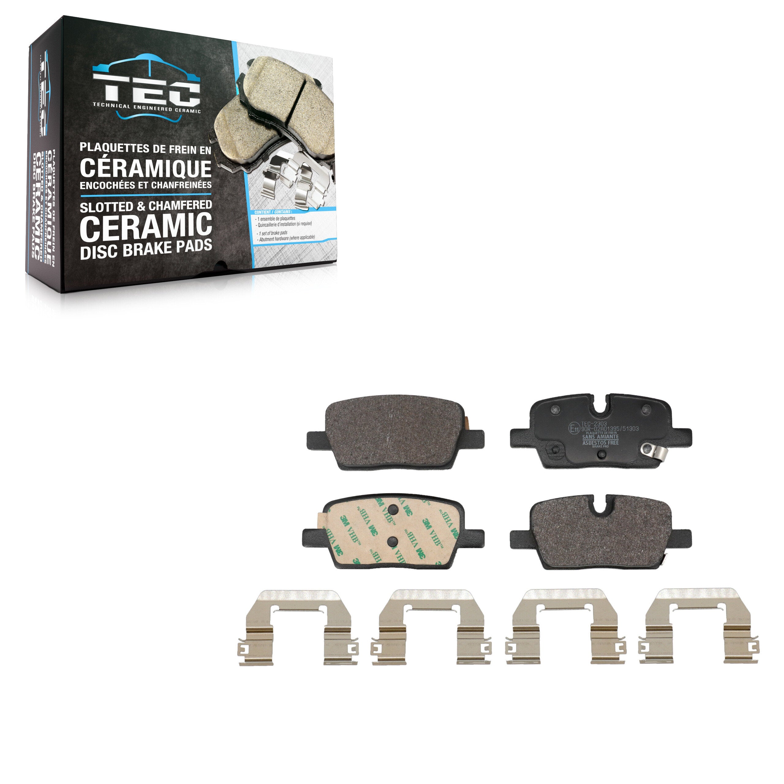 TEC TEC-2303 Disc Brake Pad for 2019-2025 Chevrolet Equinox EV, Chevrolet Traverse Limited, Cadillac XT5 - Rear