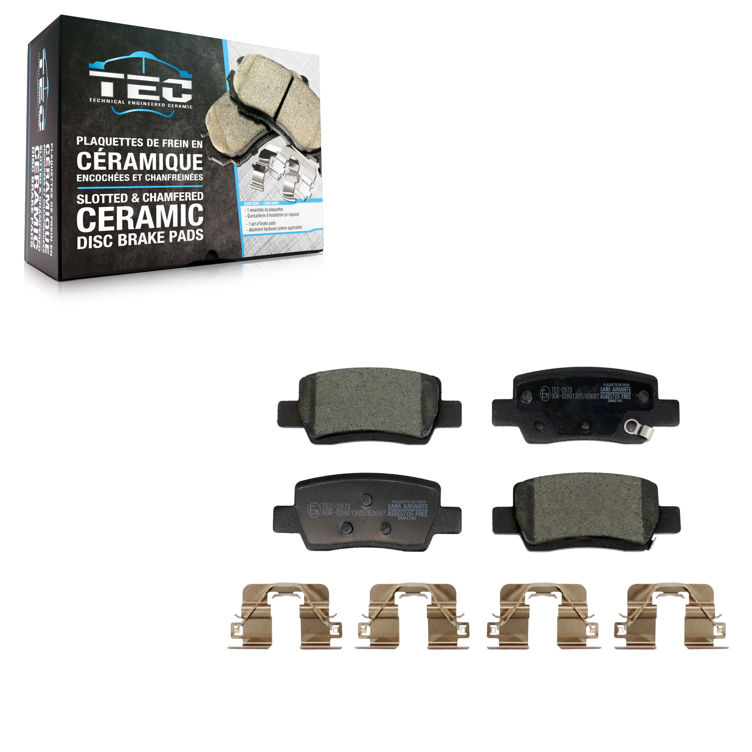 TEC TEC-2373 Disc Brake Pad for 2021-2025 Kia K4, Hyundai Kona, Kia Soul - Rear
