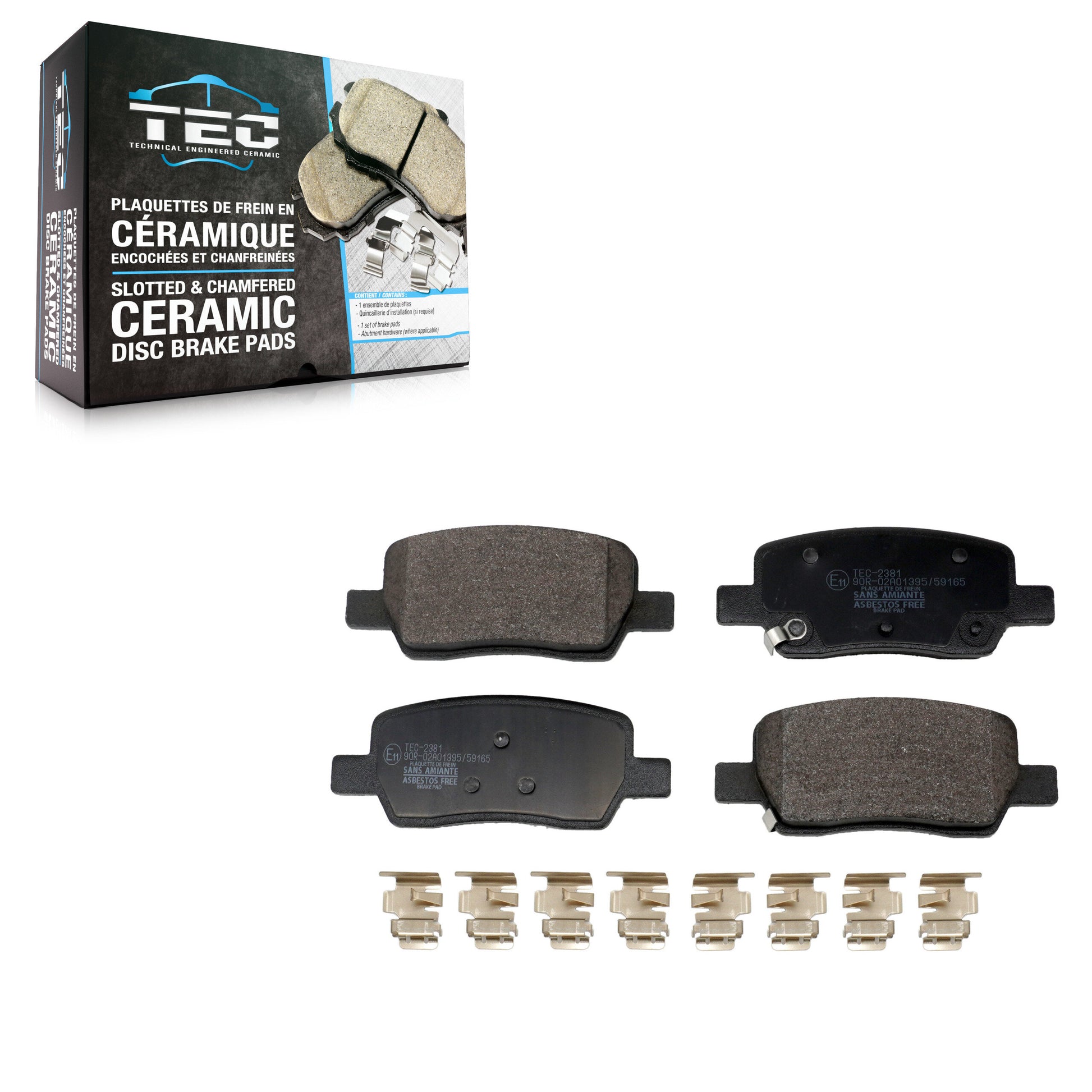 TEC TEC-2381 Disc Brake Pad for 2021-2024 Hyundai Santa Cruz, Kia Carnival, Hyundai Santa Fe - Rear