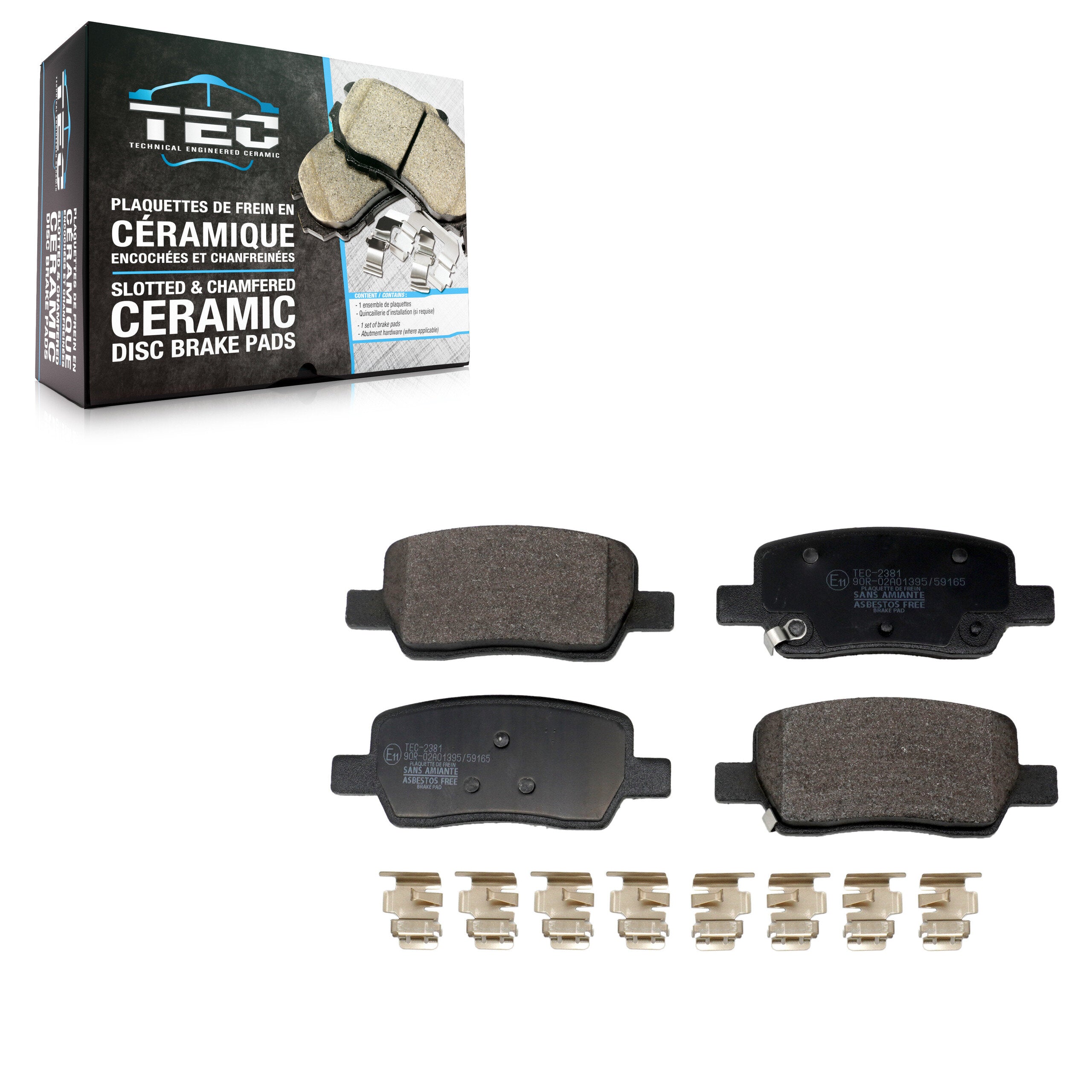 TEC TEC-2381 Disc Brake Pad for 2021-2024 Hyundai Santa Cruz, Kia Carnival, Hyundai Santa Fe - Rear