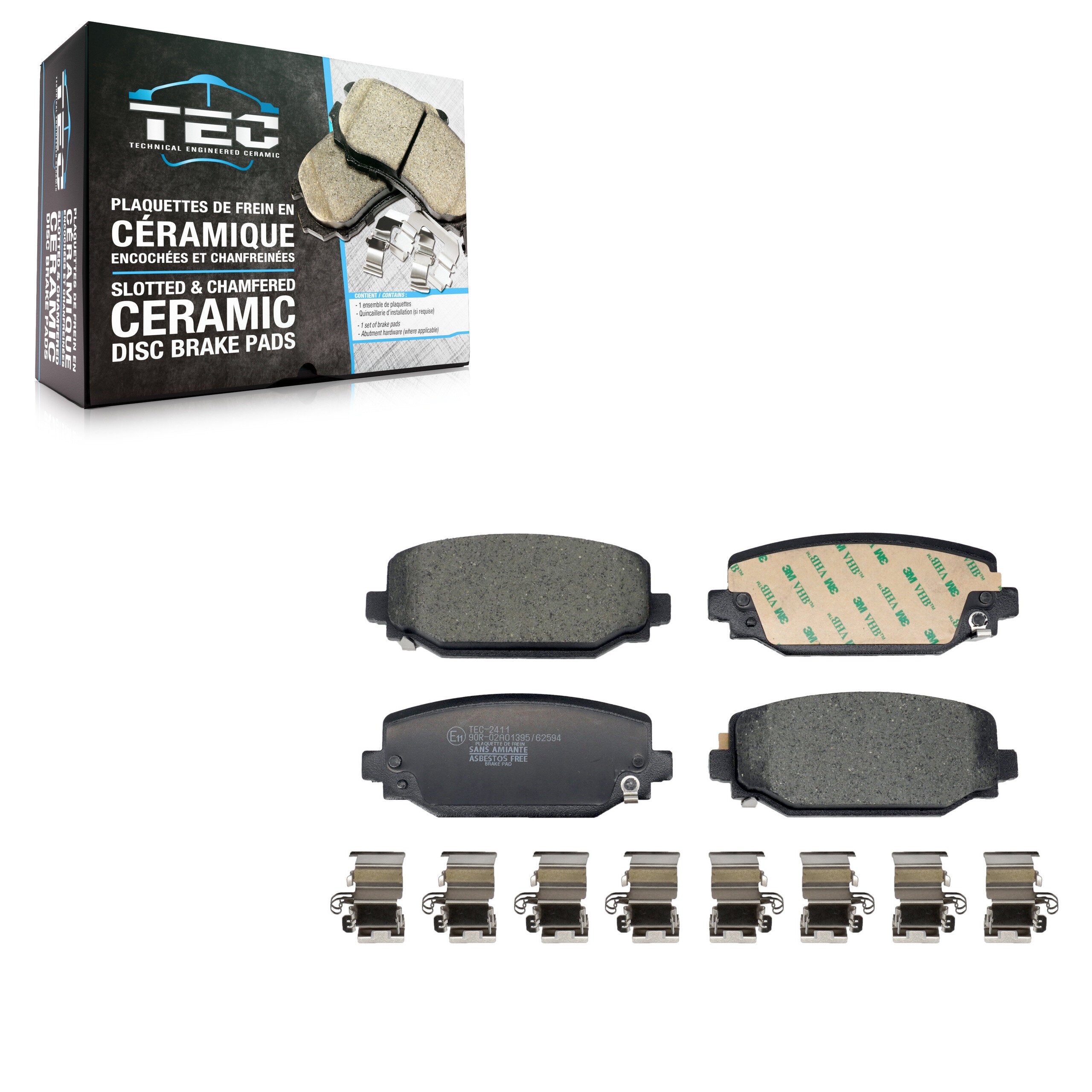 TEC TEC-2411 Disc Brake Pad for 2021-2023 Jeep Grand Cherokee, Jeep Grand Cherokee L - Rear