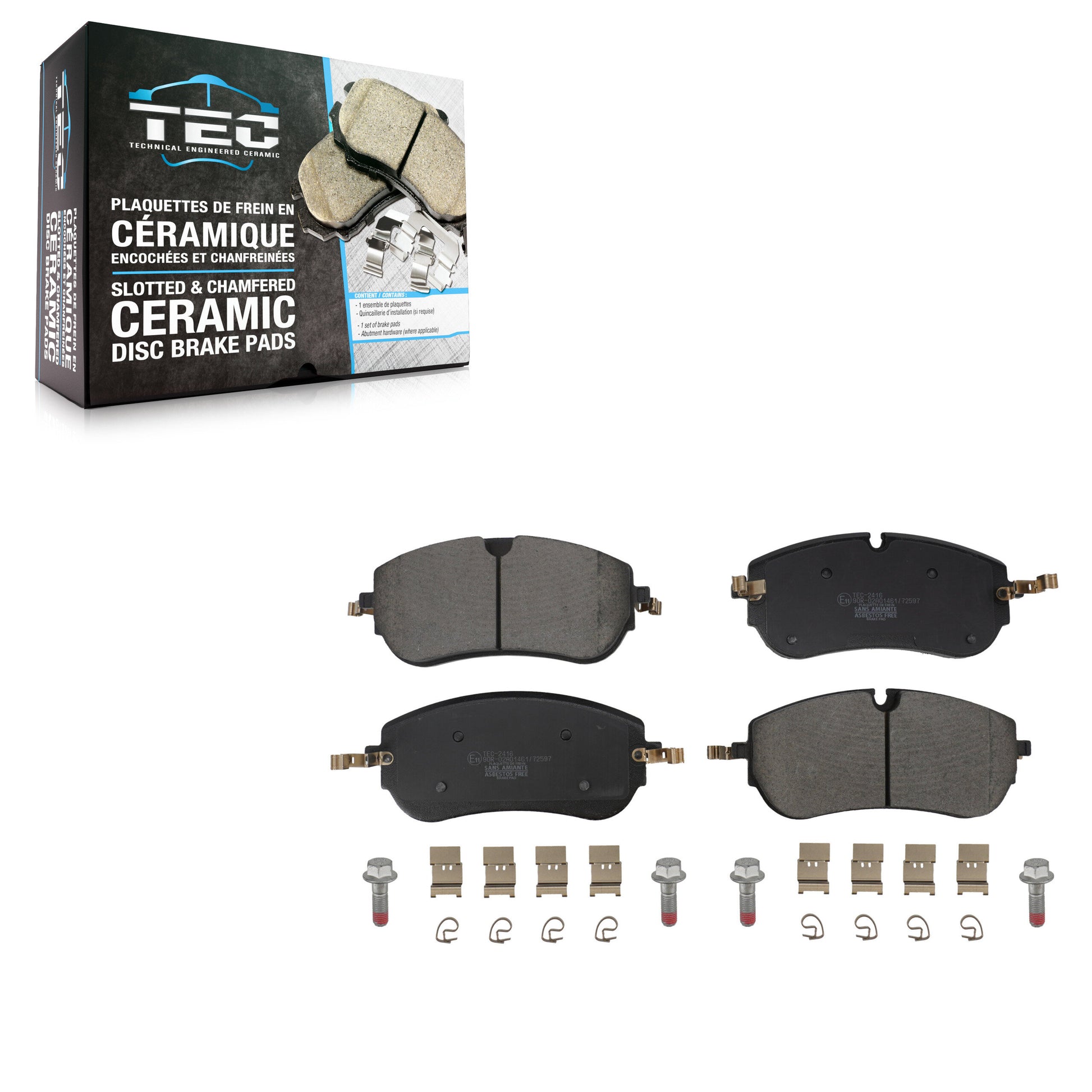 TEC TEC-2416 Disc Brake Pad for 2021-2023 Jaguar E-Pace, Land Rover Discovery Sport, Land Rover Range Rover Evoque - Front