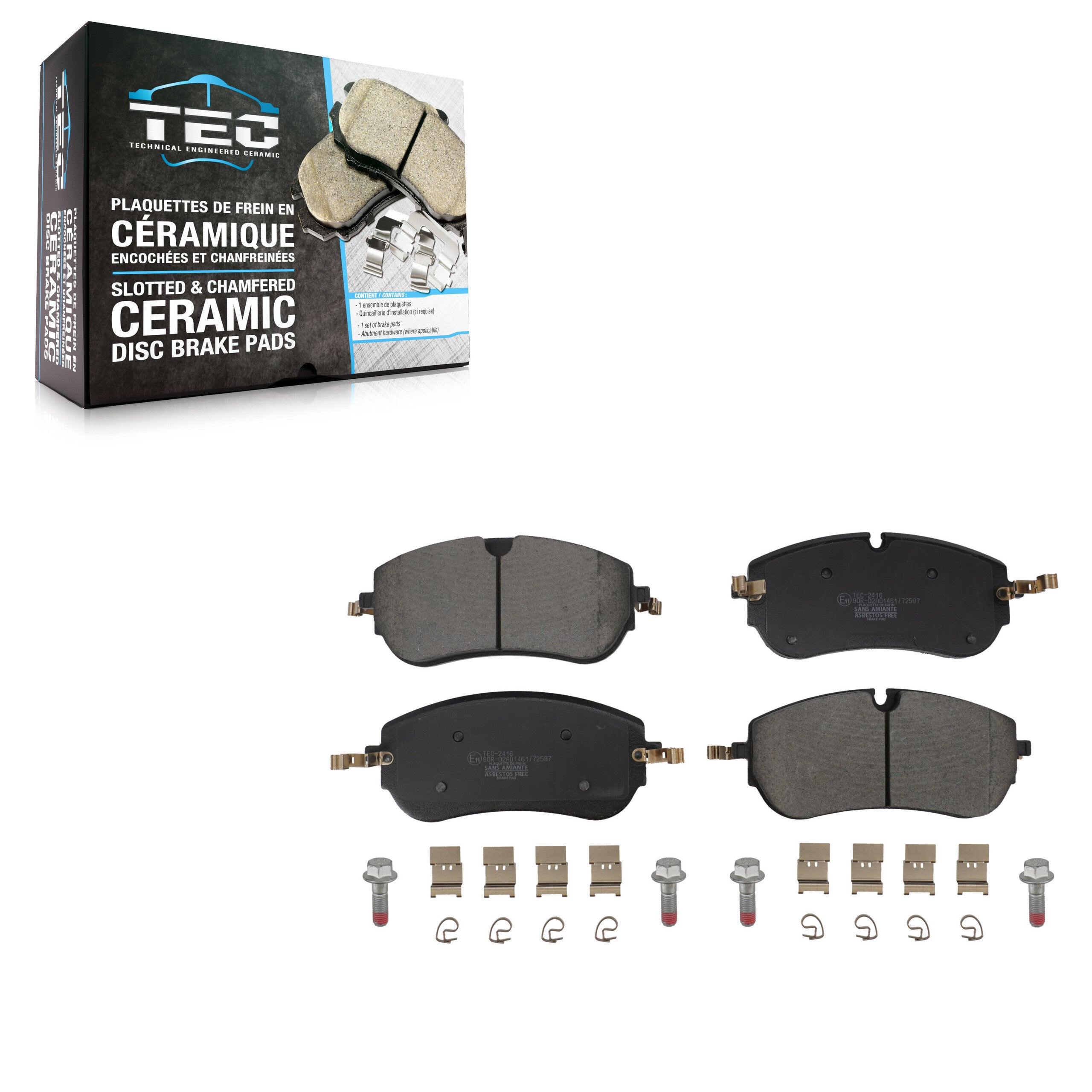 TEC TEC-2416 Disc Brake Pad for 2021-2023 Jaguar E-Pace, Land Rover Discovery Sport, Land Rover Range Rover Evoque - Front