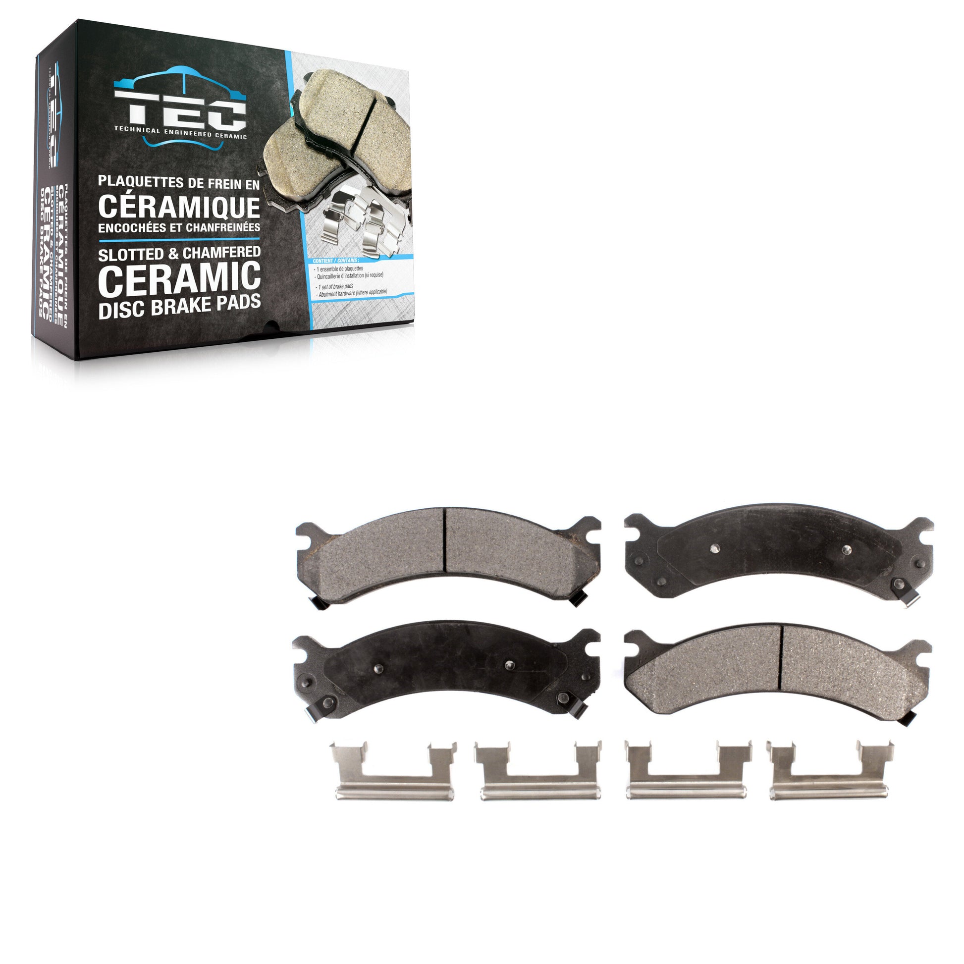 TEC TEC-784 Disc Brake Pad for 1999-2020 Chevrolet Express 4500, GMC Savana 4500, Chevrolet Silverado 1500 HD Classic - Front, Rear