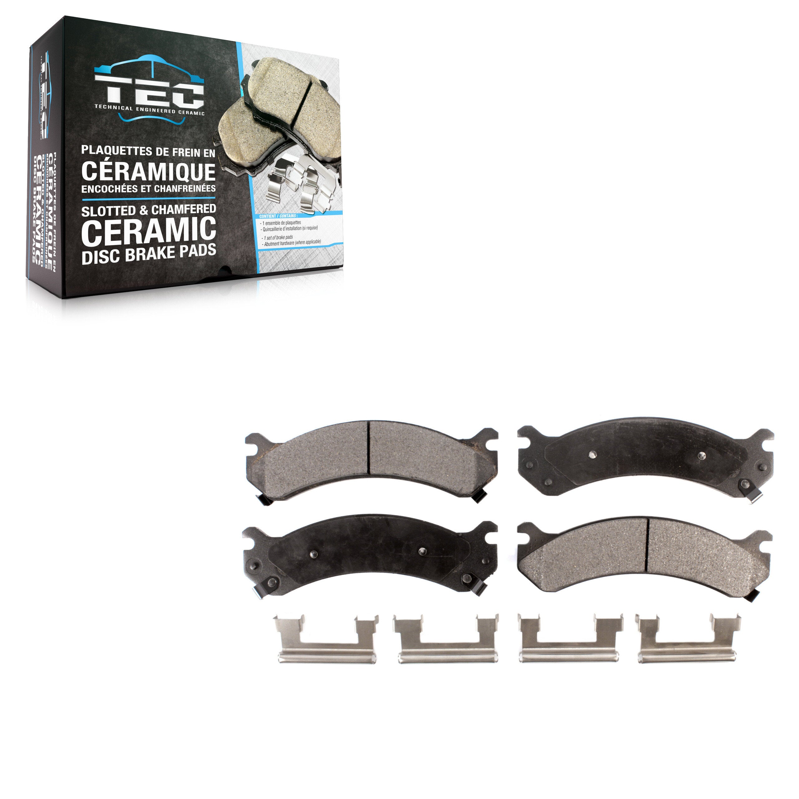 TEC TEC-784 Disc Brake Pad for 1999-2020 Chevrolet Express 4500, GMC Savana 4500, Chevrolet Silverado 1500 HD Classic - Front, Rear